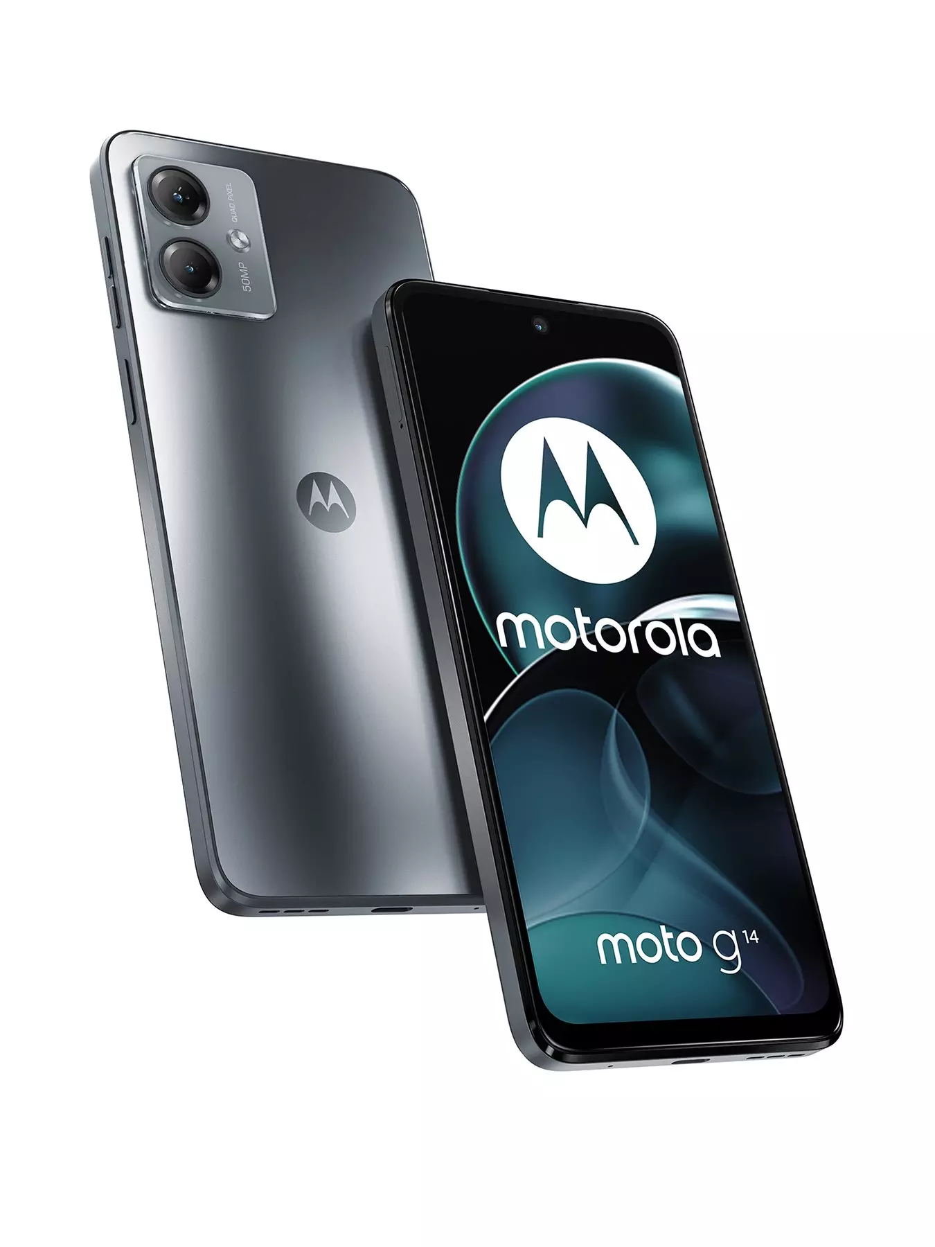 Motorola G14 (Steel Gray, 4GB RAM, 128GB Storage), 6.5 FHD+ Display, UNISOC T616 Octa-core Processor, 50 MP Camera Quad Pixel Technology, Fingerprint