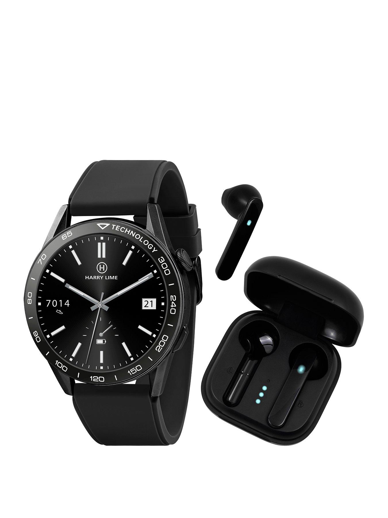 harry-lime-harry-lime-series-27-black-silicone-strap-smart-watch-with-black-true-wireless-earphone-in-charging-case