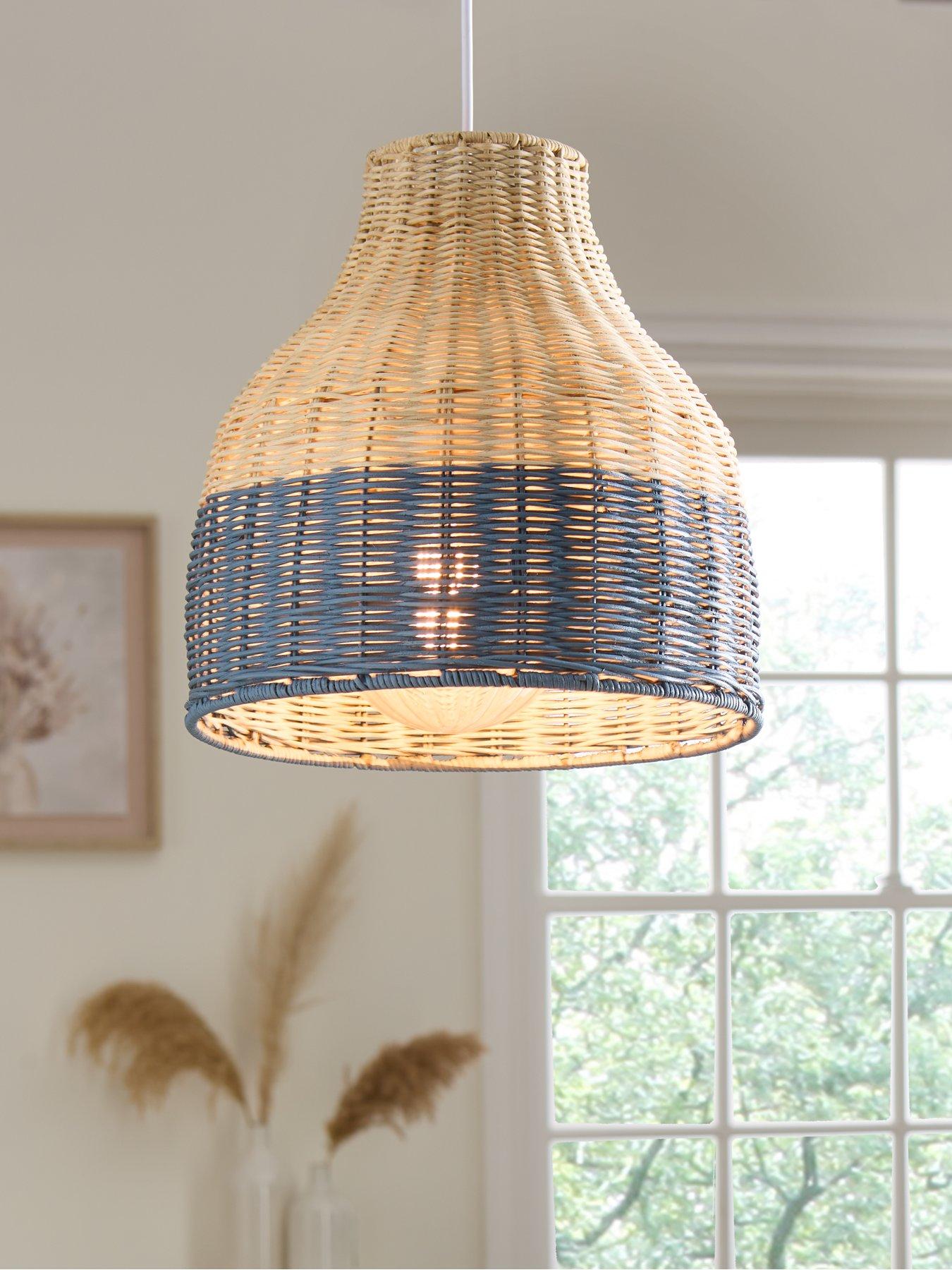 RIO White Feather Lampshade Easy Fit Shade