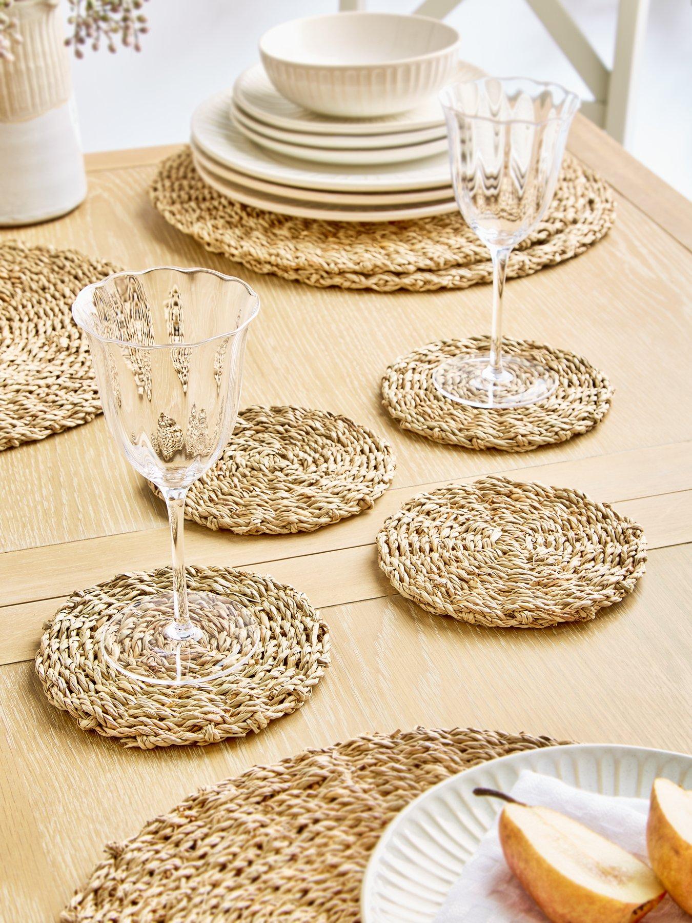 Image 1 of 3 of The Very Collection Set Of 4 Round Dark Seagrass Coasters