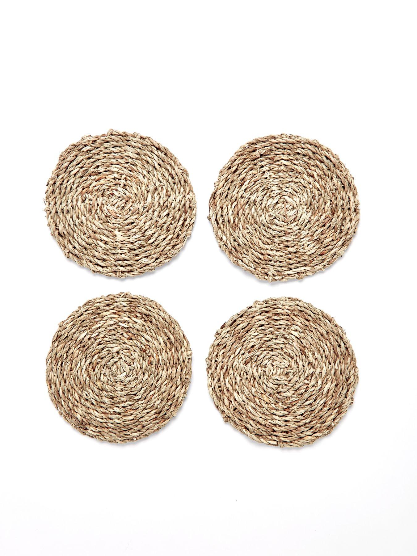 Image 3 of 3 of The Very Collection Set Of 4 Round Dark Seagrass Coasters