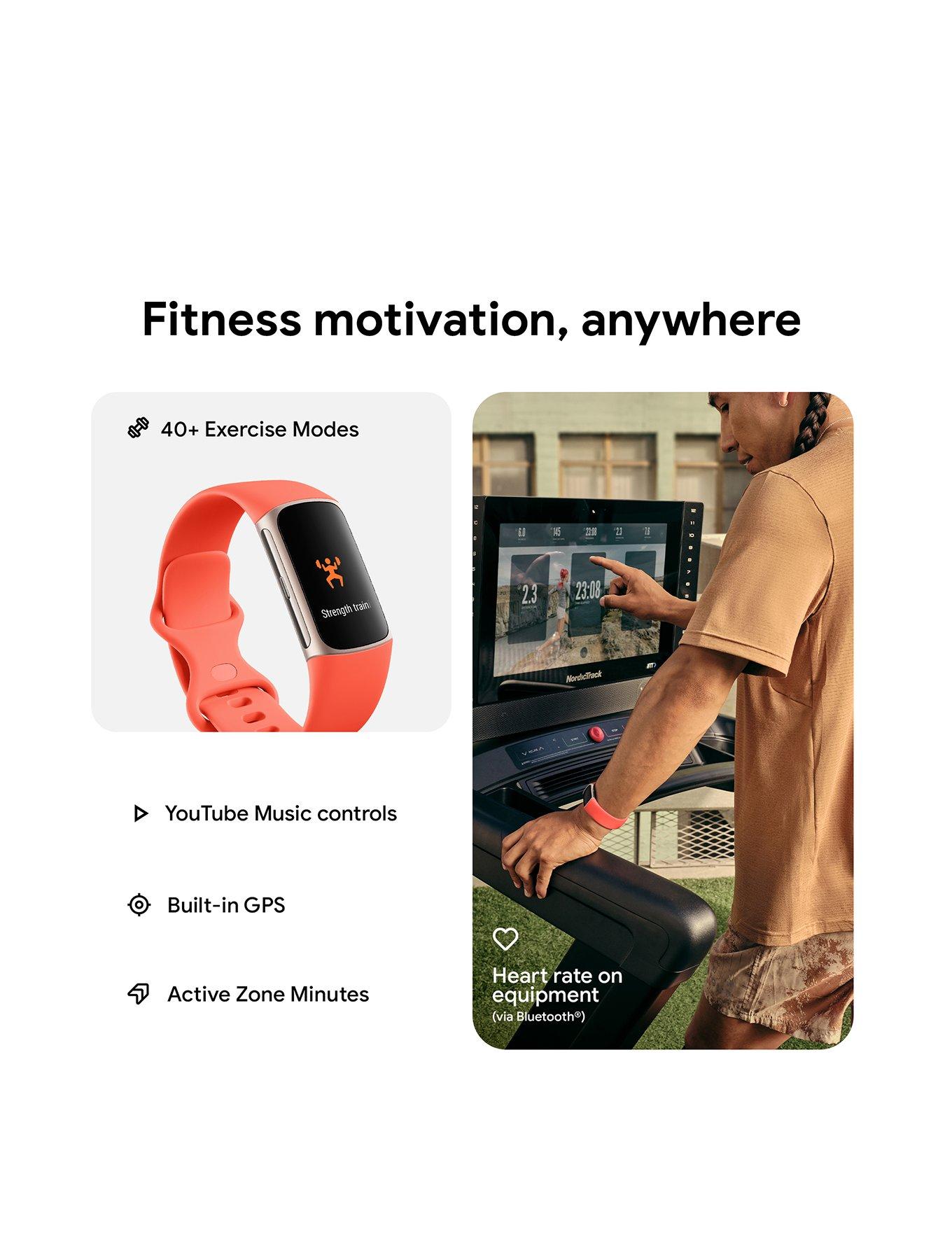 Image 3 of 8 of Fitbit Charge 6 - Coral Band / Champagne Gold Aluminum Case
