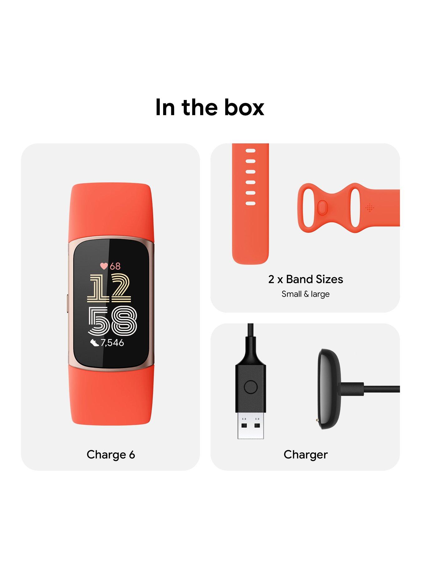 Image 7 of 8 of Fitbit Charge 6 - Coral Band / Champagne Gold Aluminum Case