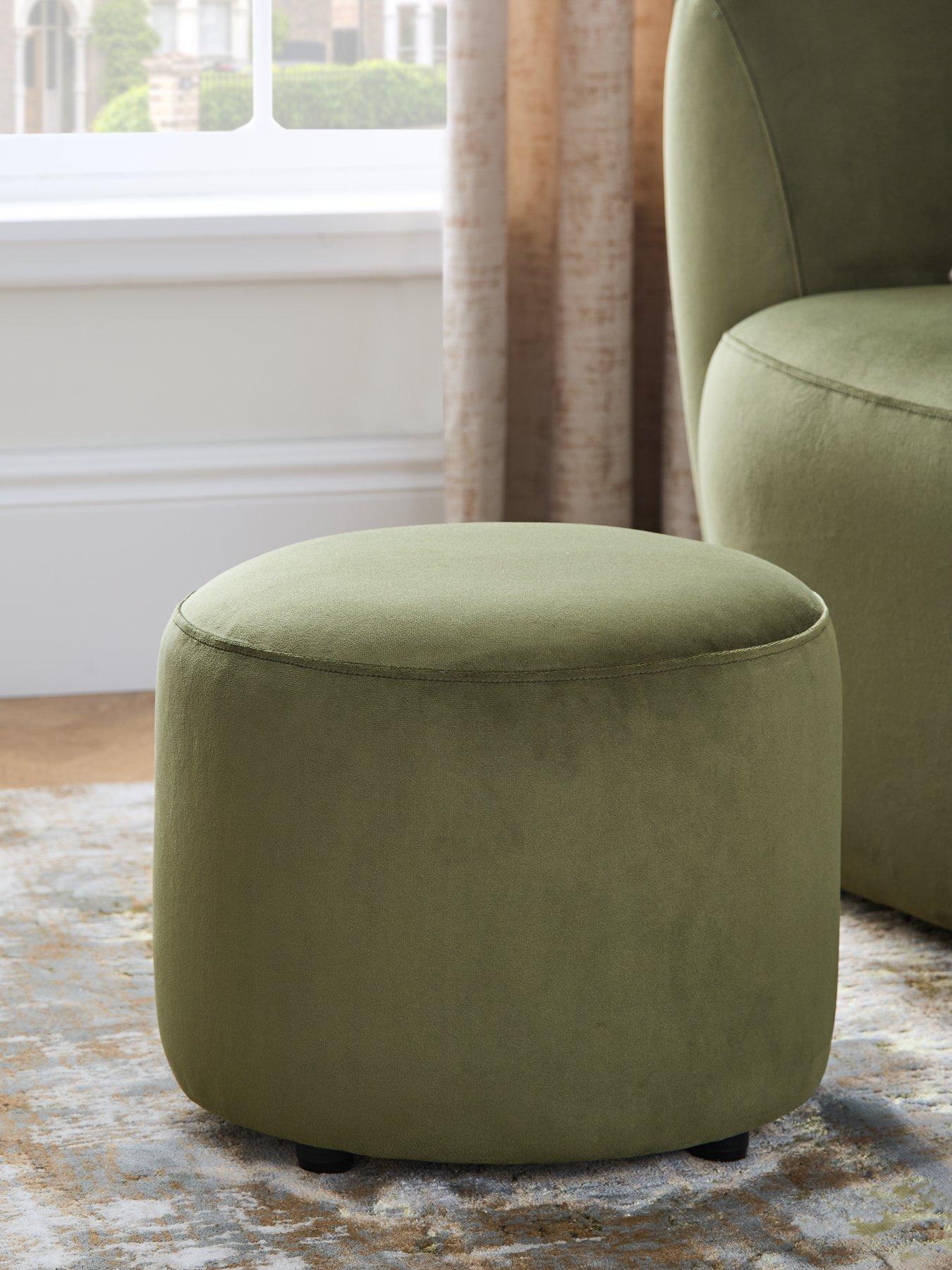 Image 1 of 4 of The Very Collection Maison Velvet Accent Stool&nbsp;- Made to order in the UK