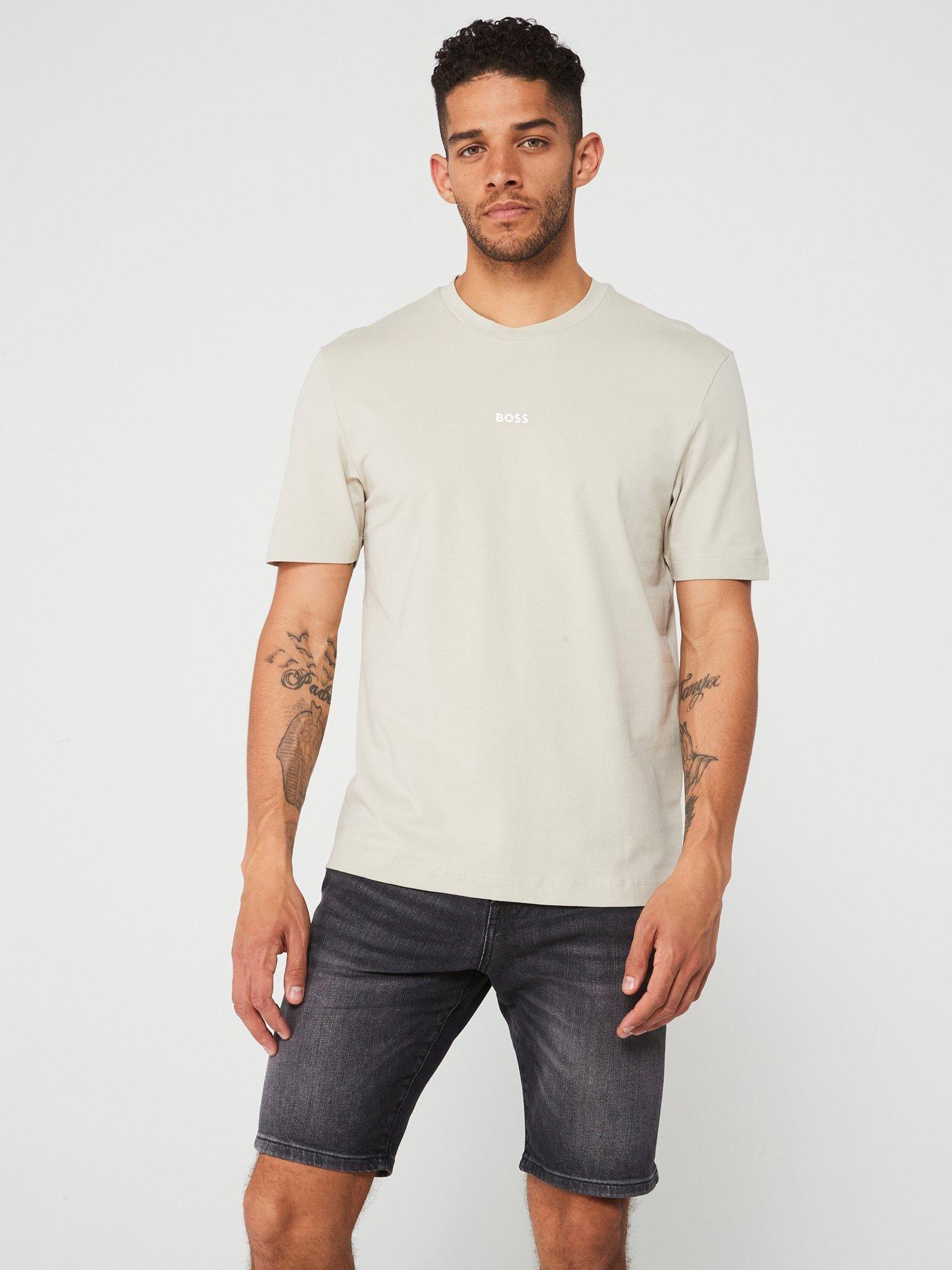 Image 1 of 4 of BOSS Tchup Relaxed Fit Logo T-Shirt - Light Beige