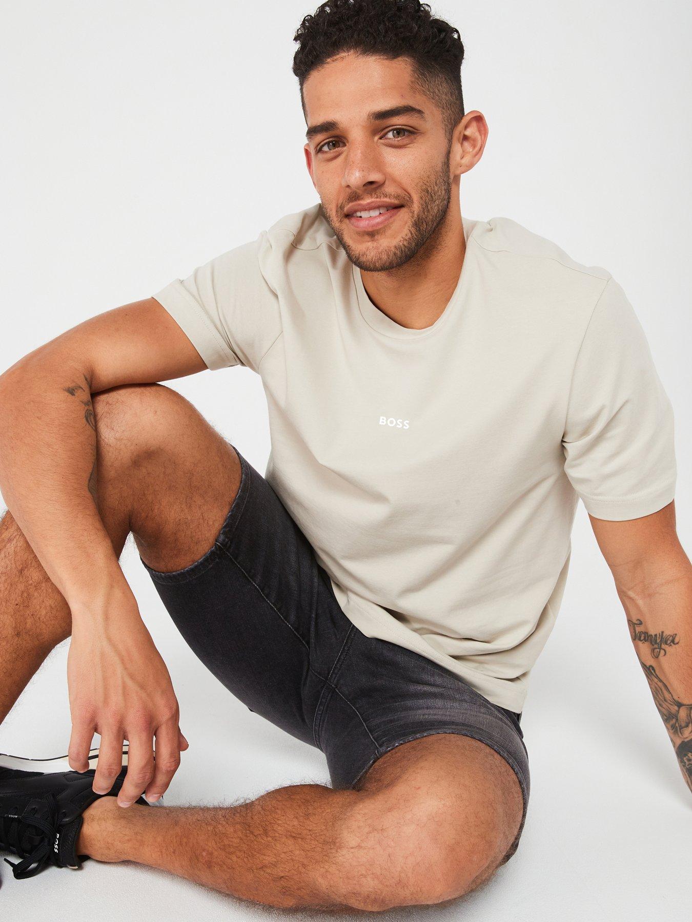 Image 4 of 4 of BOSS Tchup Relaxed Fit Logo T-Shirt - Light Beige