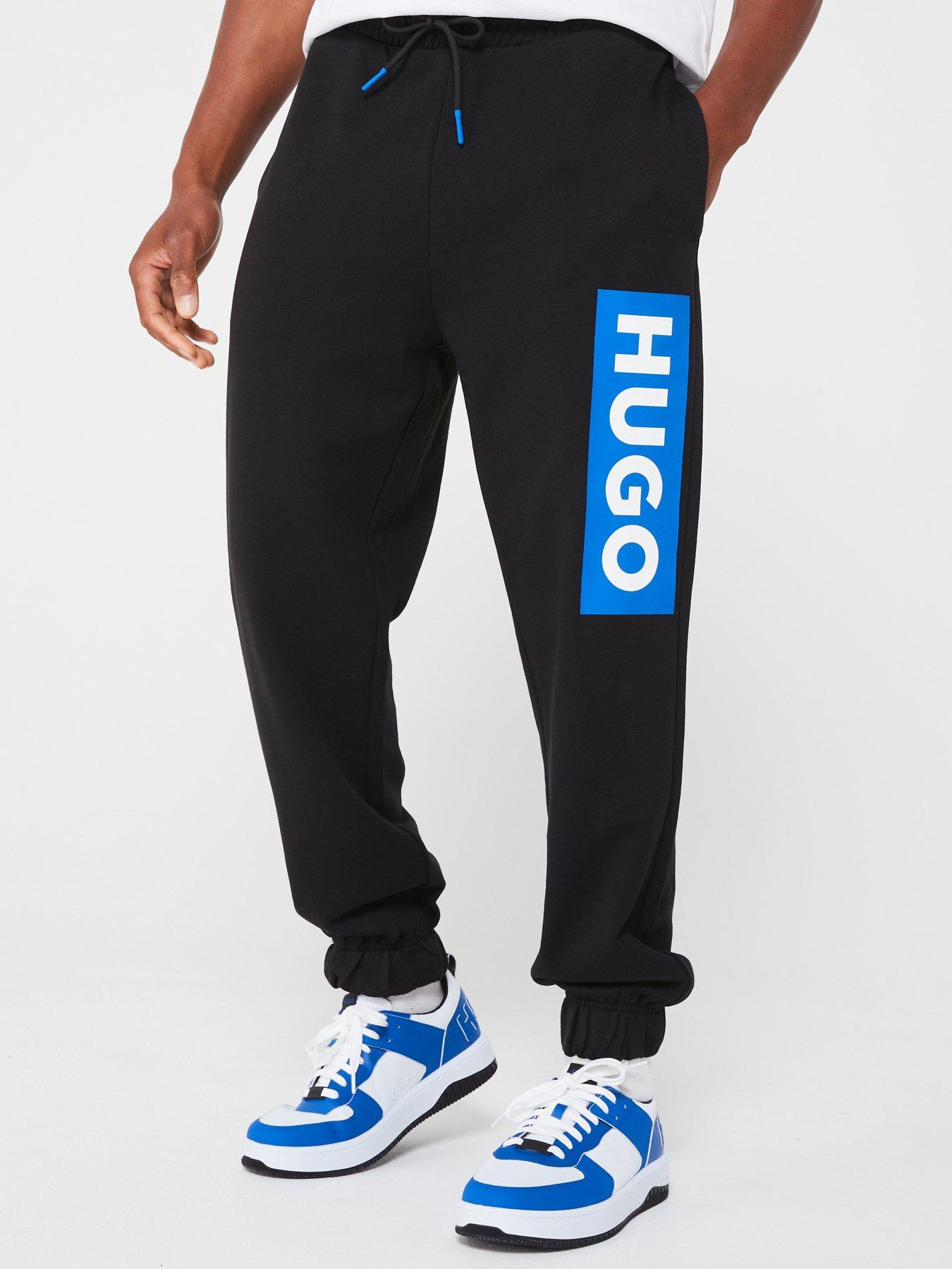 hugo-blue-nuram-regular-fit-side-logo-cuff-joggers-black