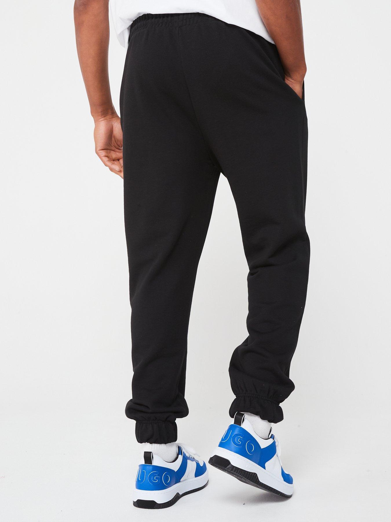 hugo-blue-nuram-regular-fit-side-logo-cuff-joggers-blackstillFront