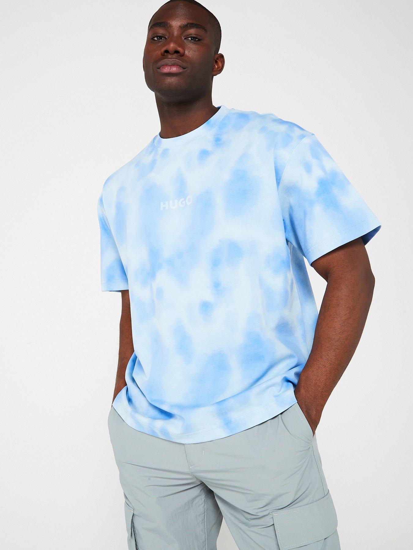 hugo-dielo-printed-oversize-t-shirt-bluefront