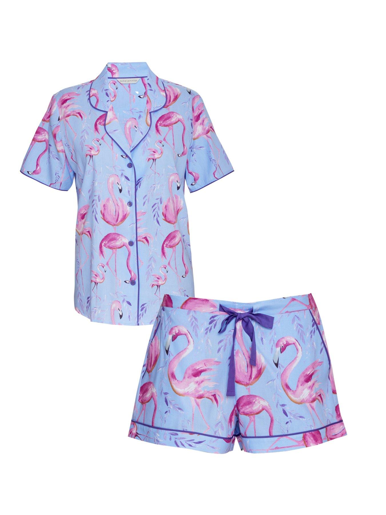 cyberjammies-flamingo-print-pyjama-short-setstillFront