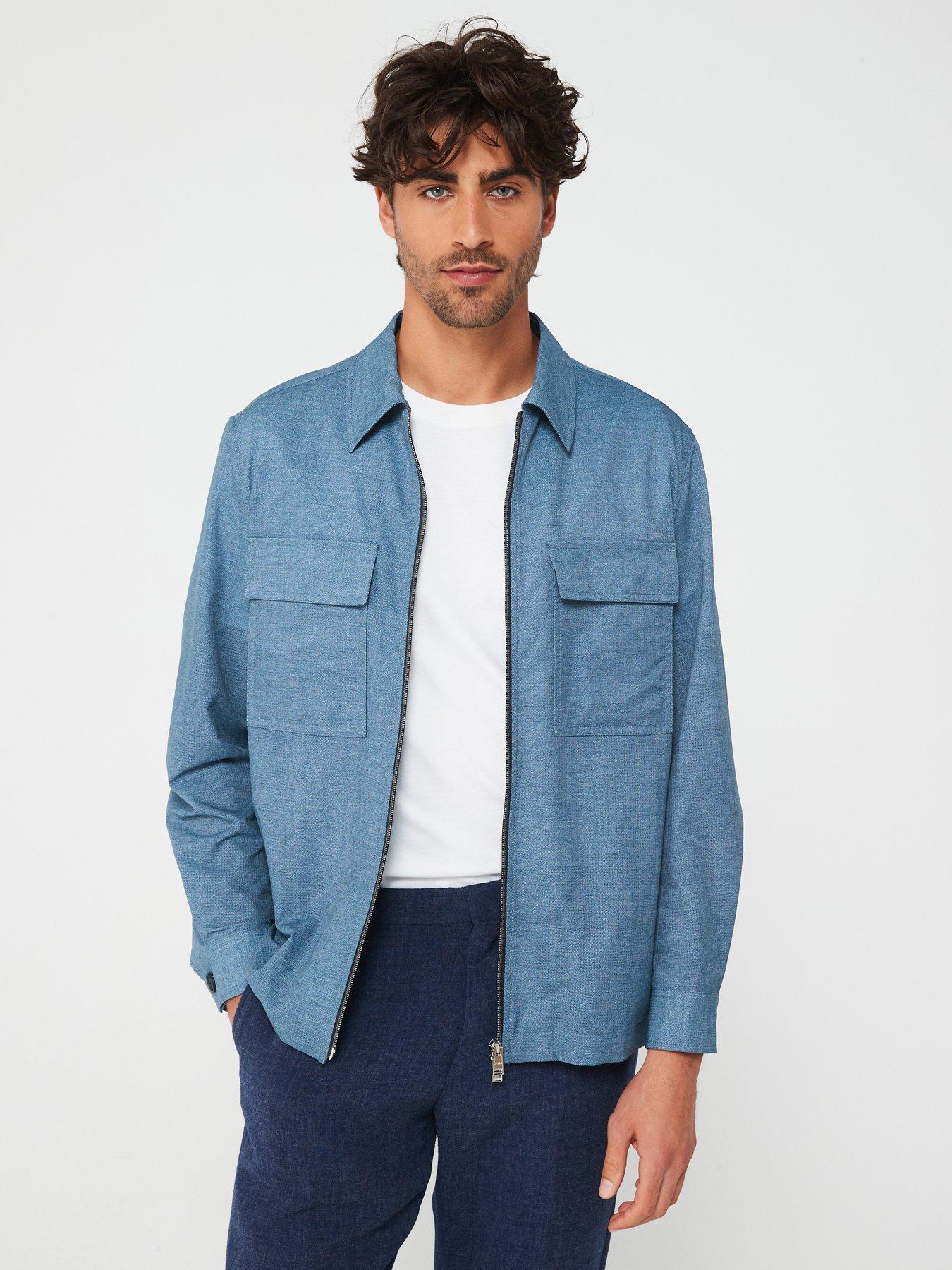 undefined Carperos Relaxed Fit Overshirt - Bright Blue