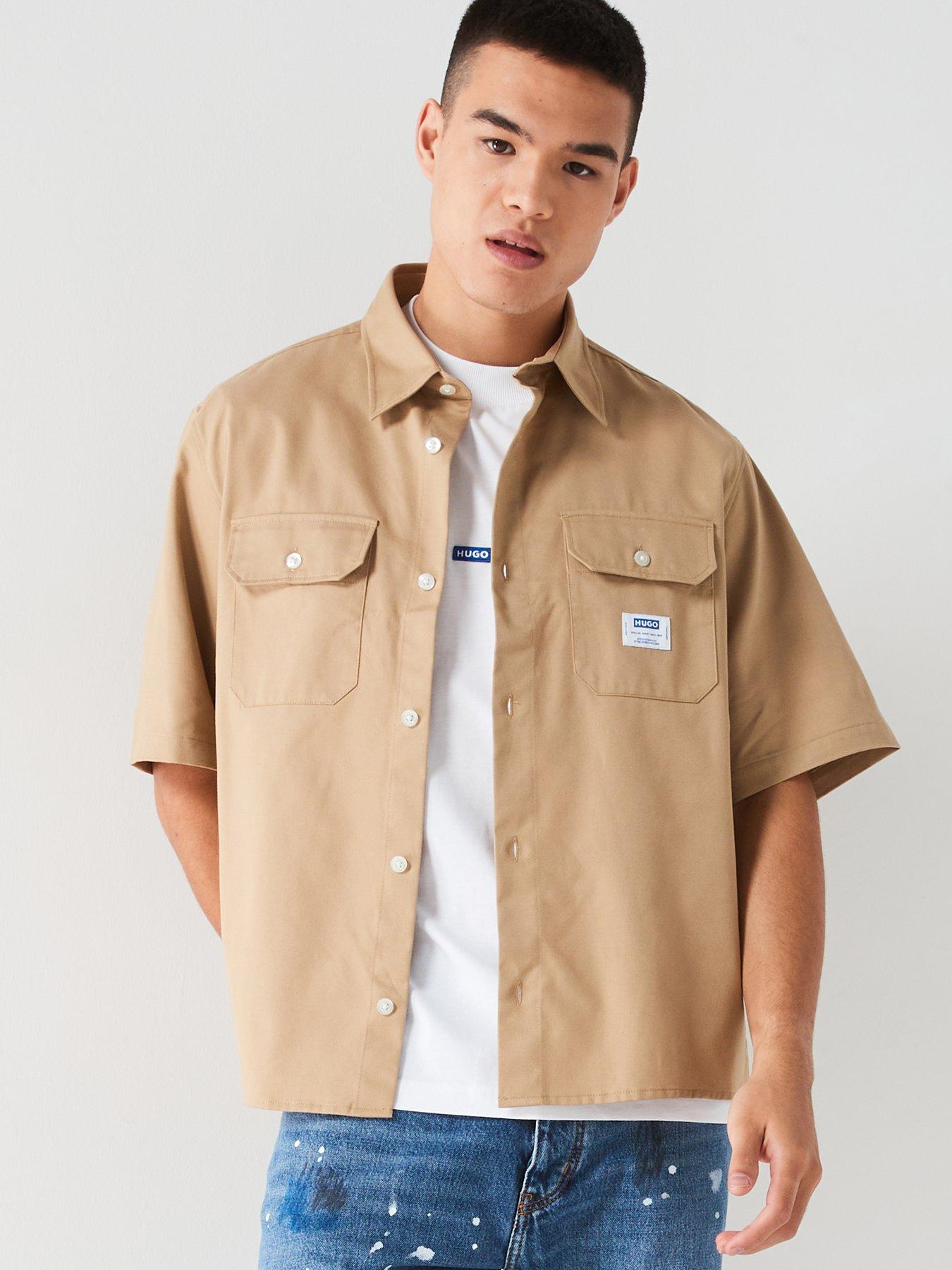 hugo-blue-ekyno-loose-fit-short-sleeve-shirt-dark-beige