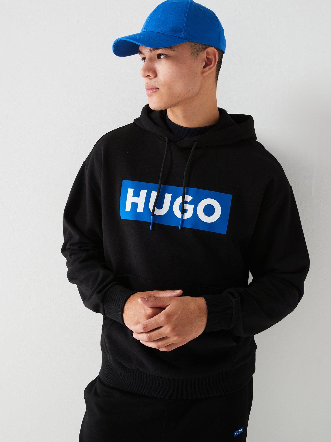 hugo-blue-nalves-regular-fit-logo-hoodie-blackfront