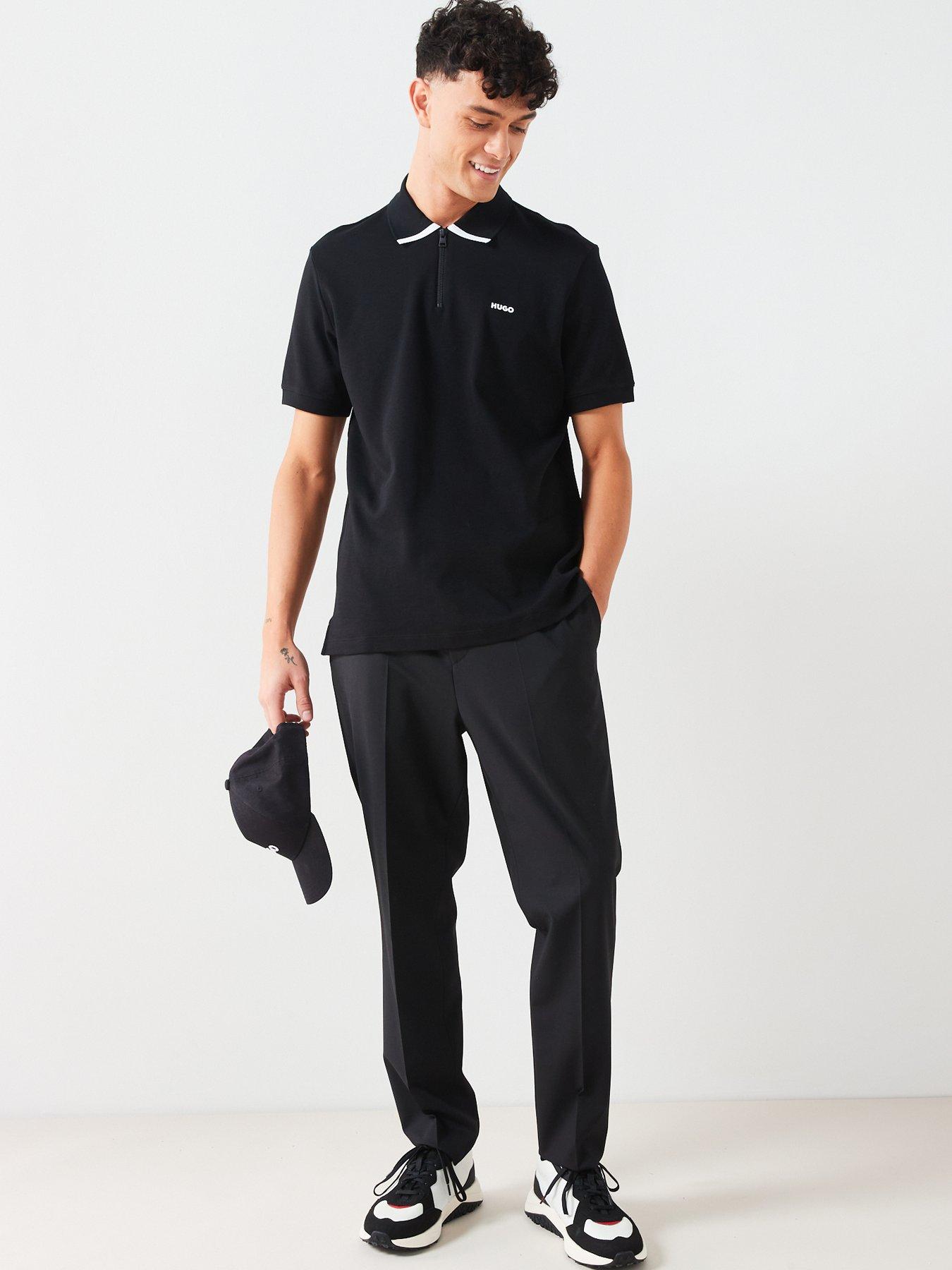 Image 3 of 6 of HUGO Dalomino Regular Fit Short Sleeve Polo Shirt - Black