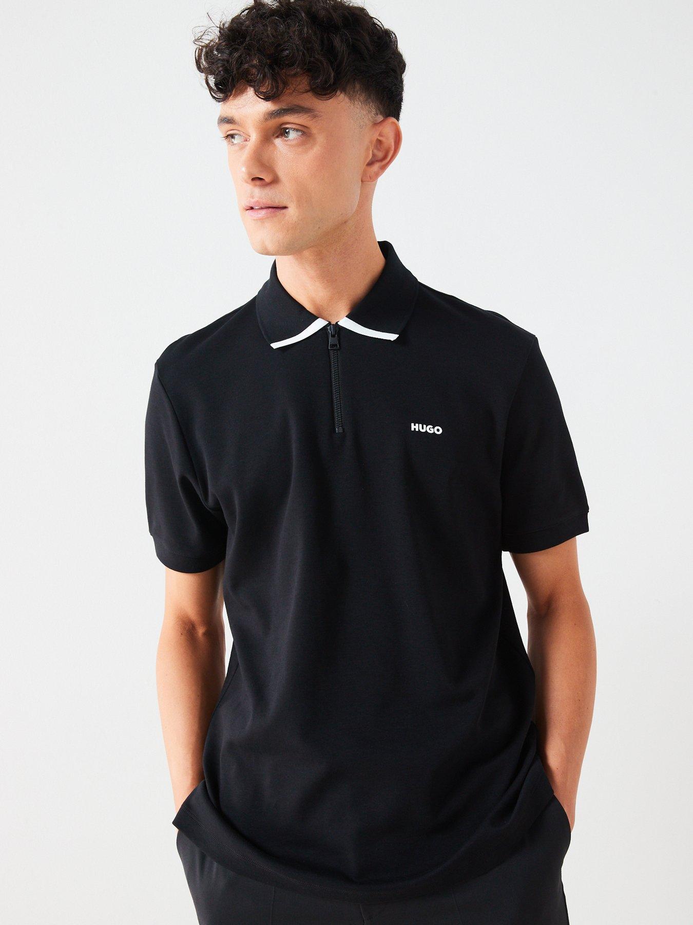 Image 5 of 6 of HUGO Dalomino Regular Fit Short Sleeve Polo Shirt - Black
