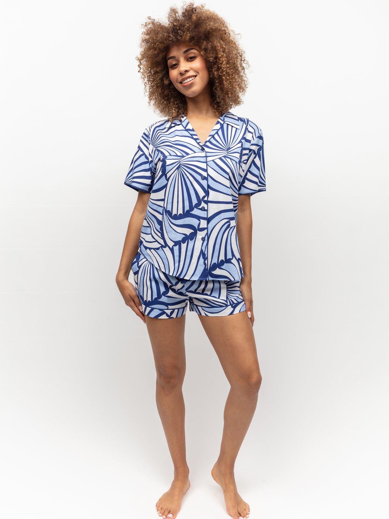 Cyberjammies Blue Shell Geo Print Pyjama Short Set
