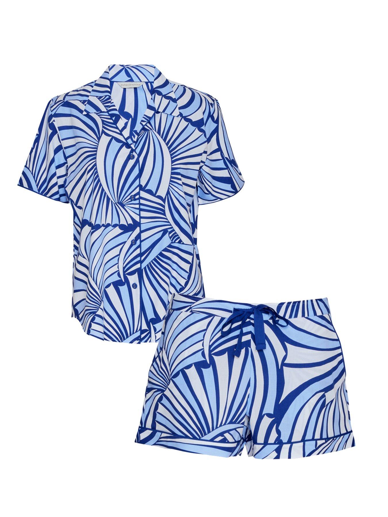 cyberjammies-blue-shell-geo-print-pyjama-short-setback