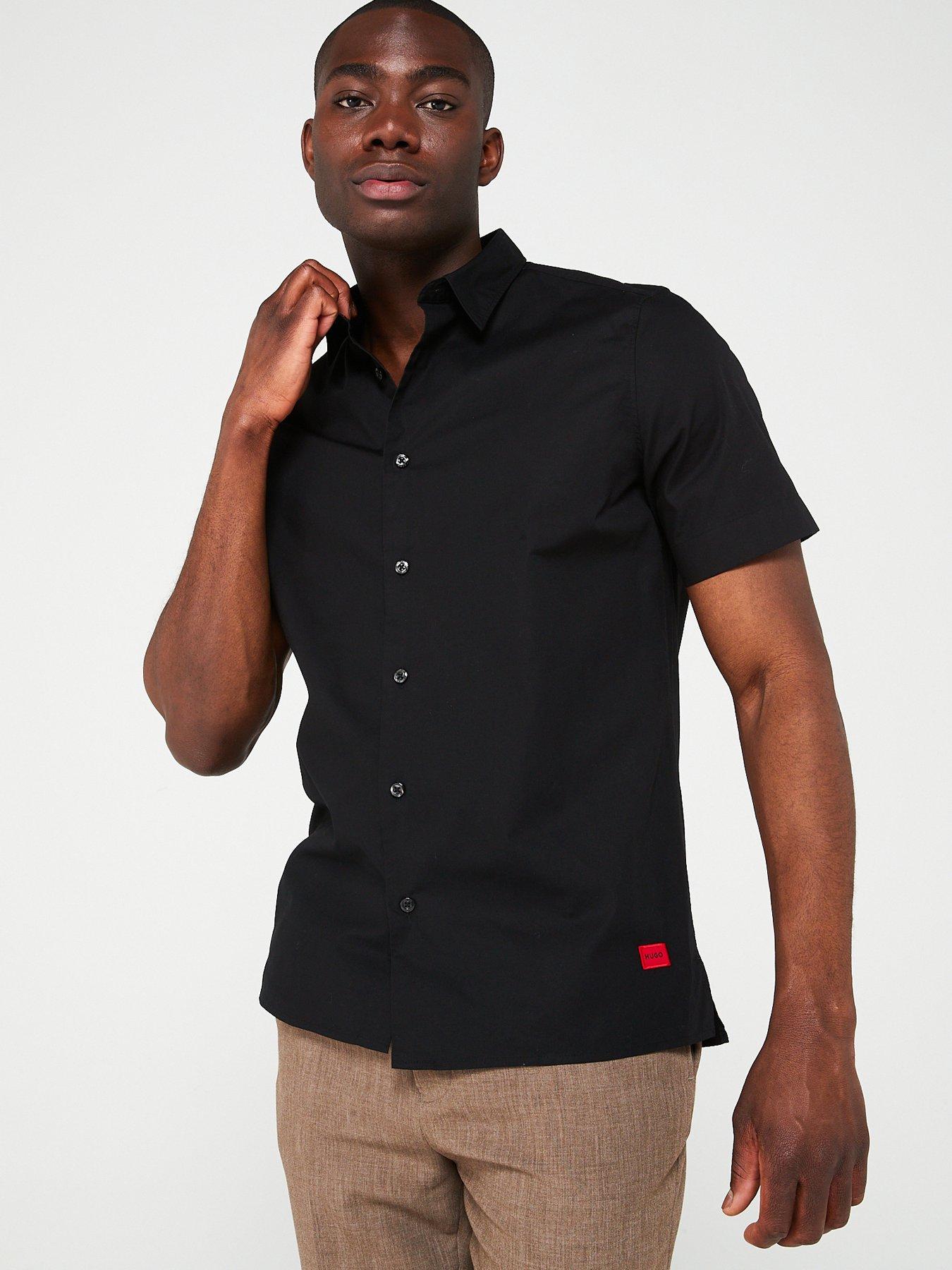 undefined Ebor Relaxed Fit Short Sleeve Shirt - Black