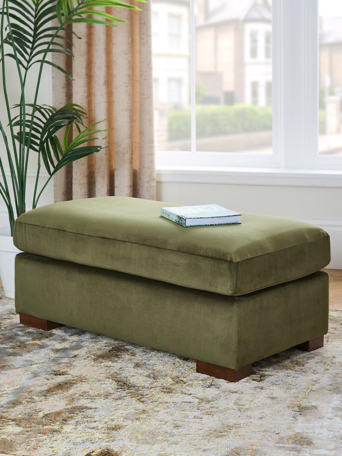 The Very Collection Maison Velvet Footstool - Made in the UK