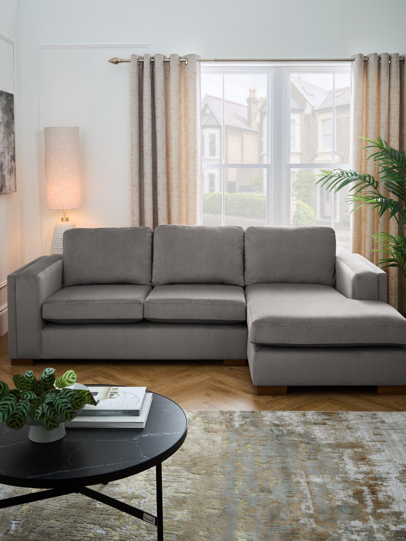 Very Home Maison Velvet Right Hand Corner Chaise Sofa - Made to order in the UK