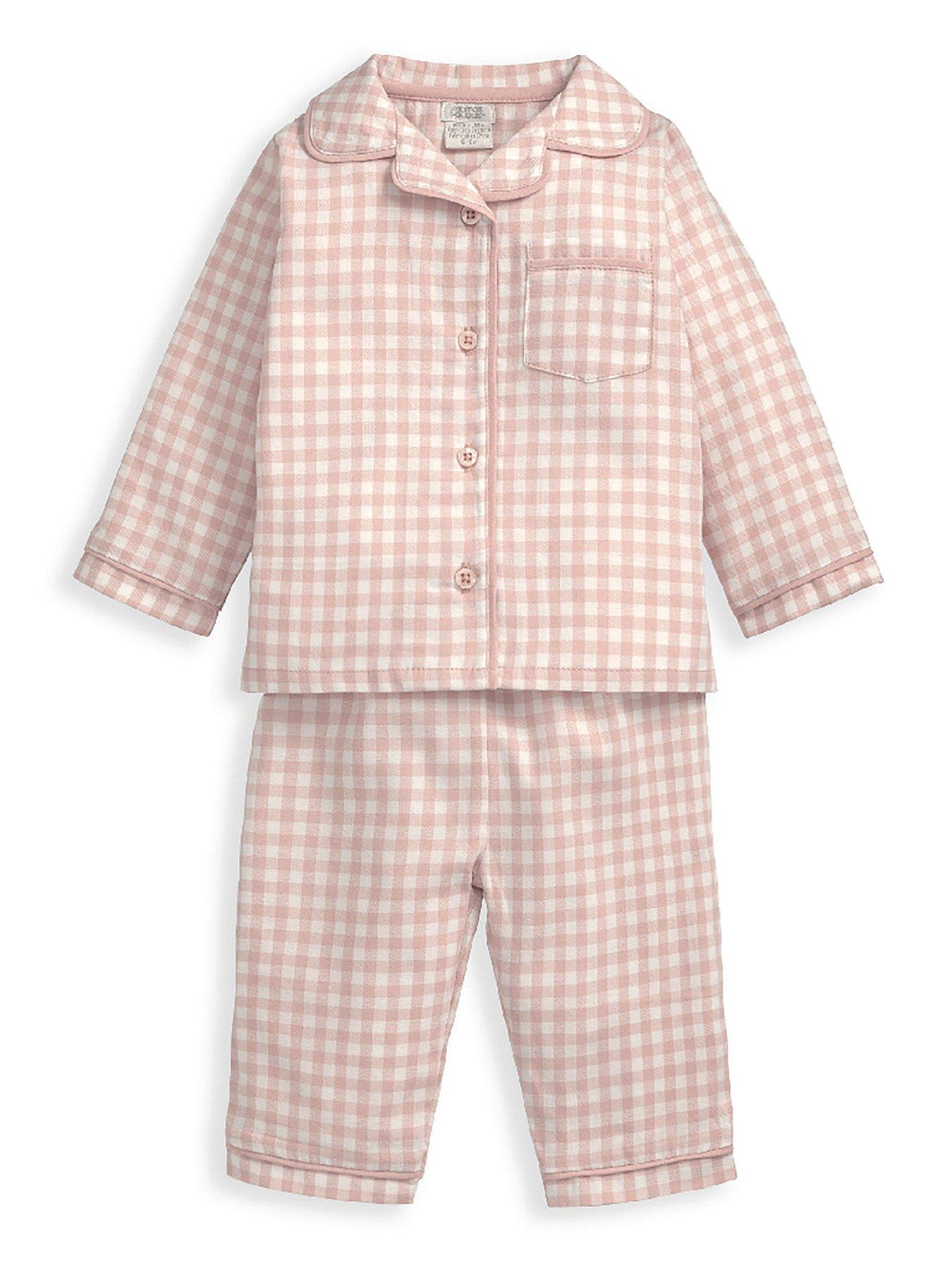 mamas-papas-baby-girls-check-woven-pyjamas-pinkback