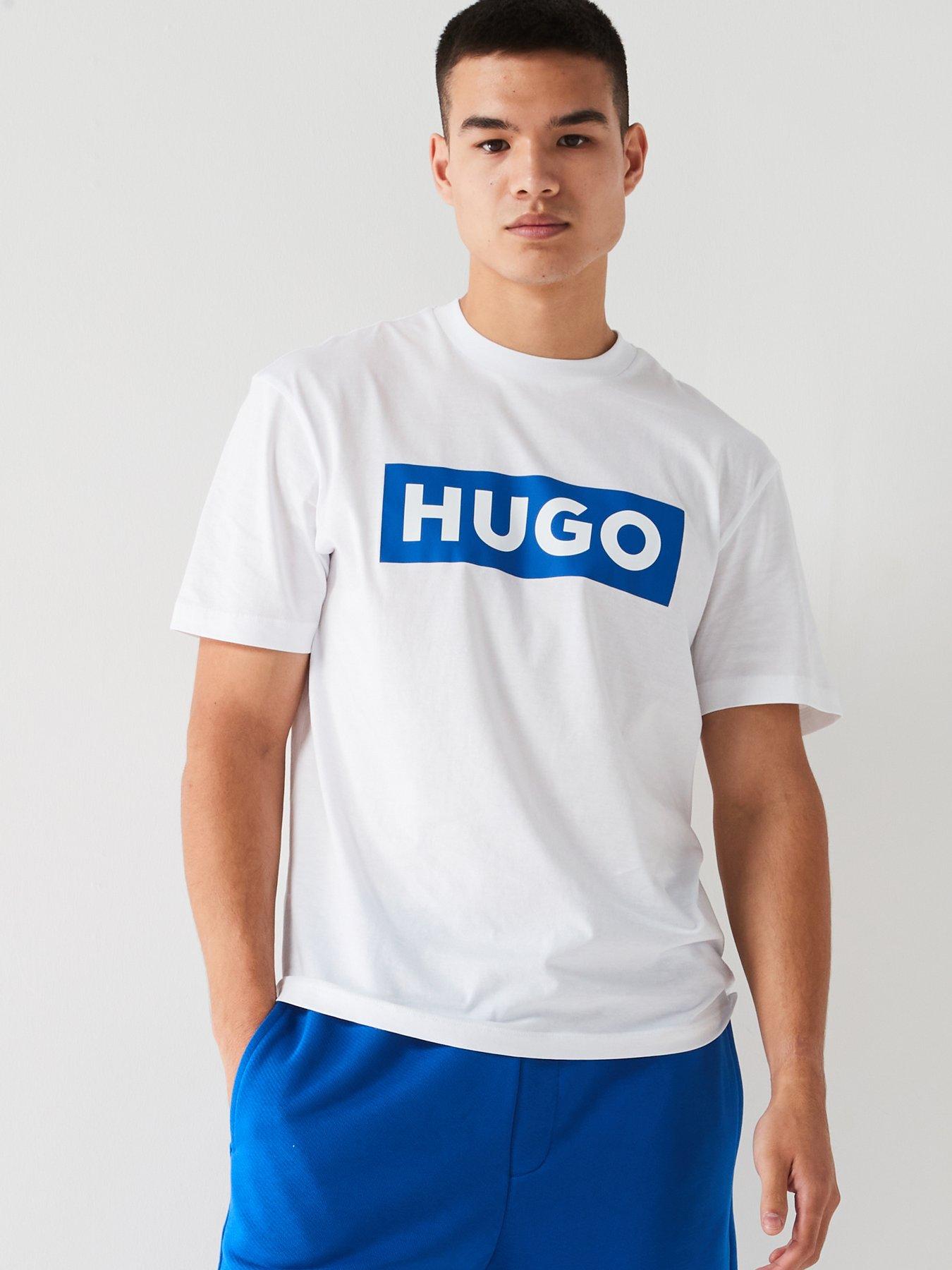 hugo-blue-nico-regular-logo-logo-t-shirt-white