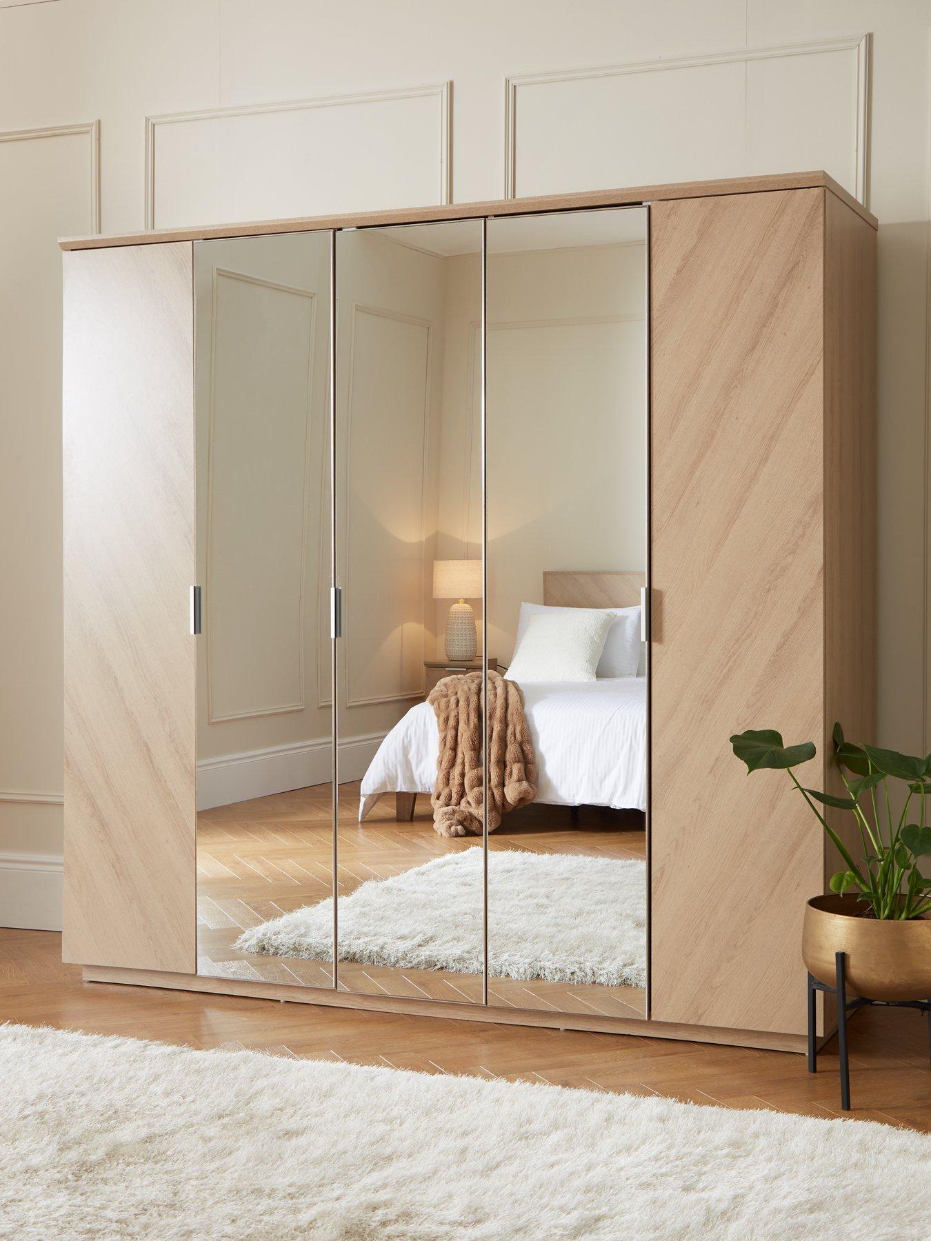 very-home-kentford-5-door-mirrored-wardrobefront