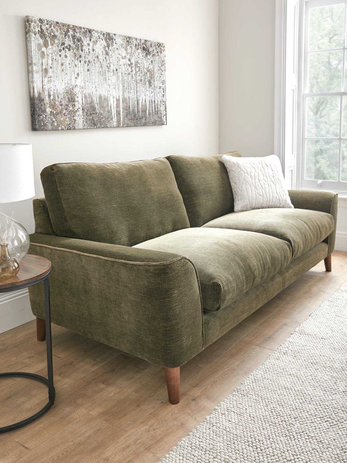 Olive green deals 3 seater sofa