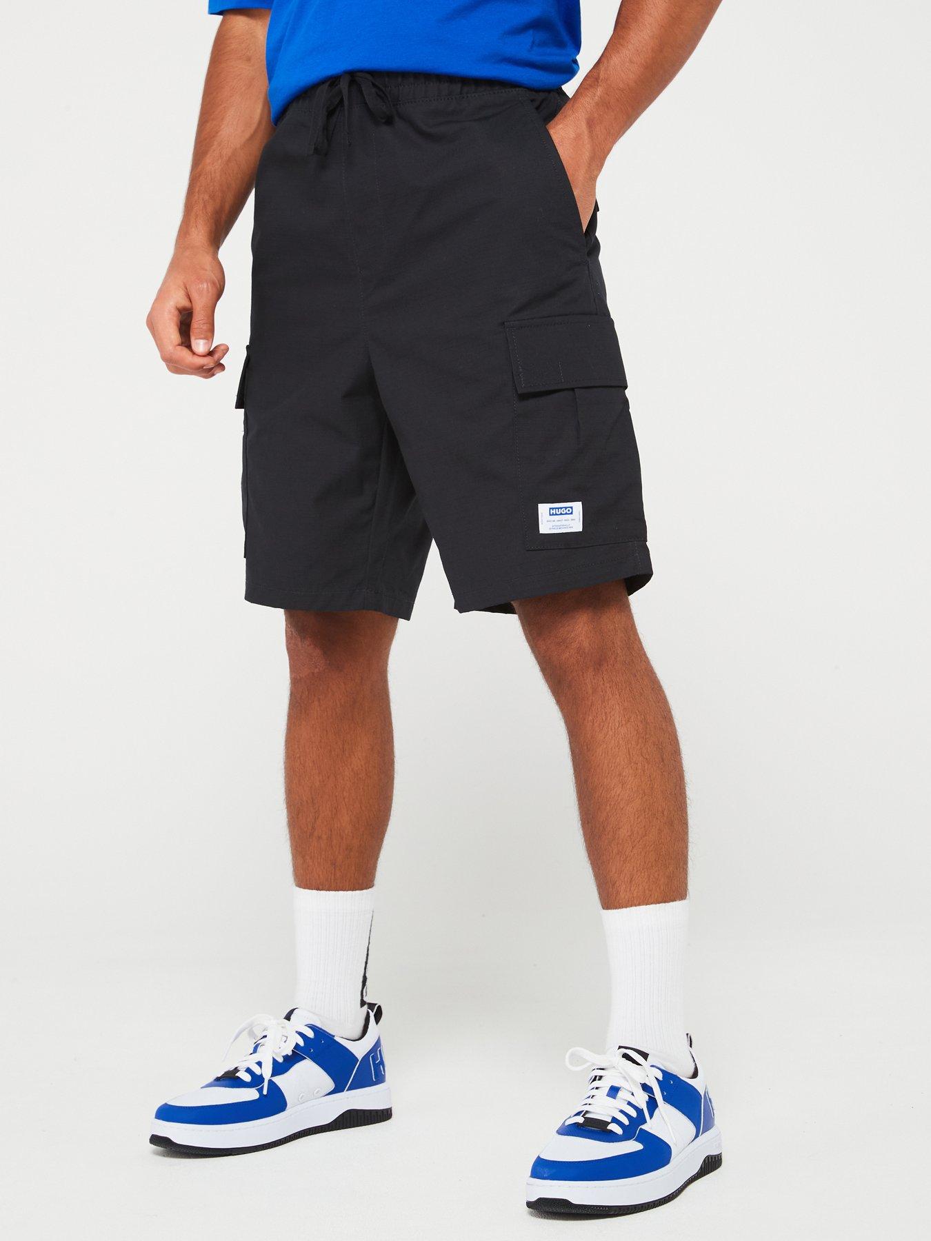Image of HUGO BLUE Giulio242 Relaxed Fit Casual Shorts - Black
