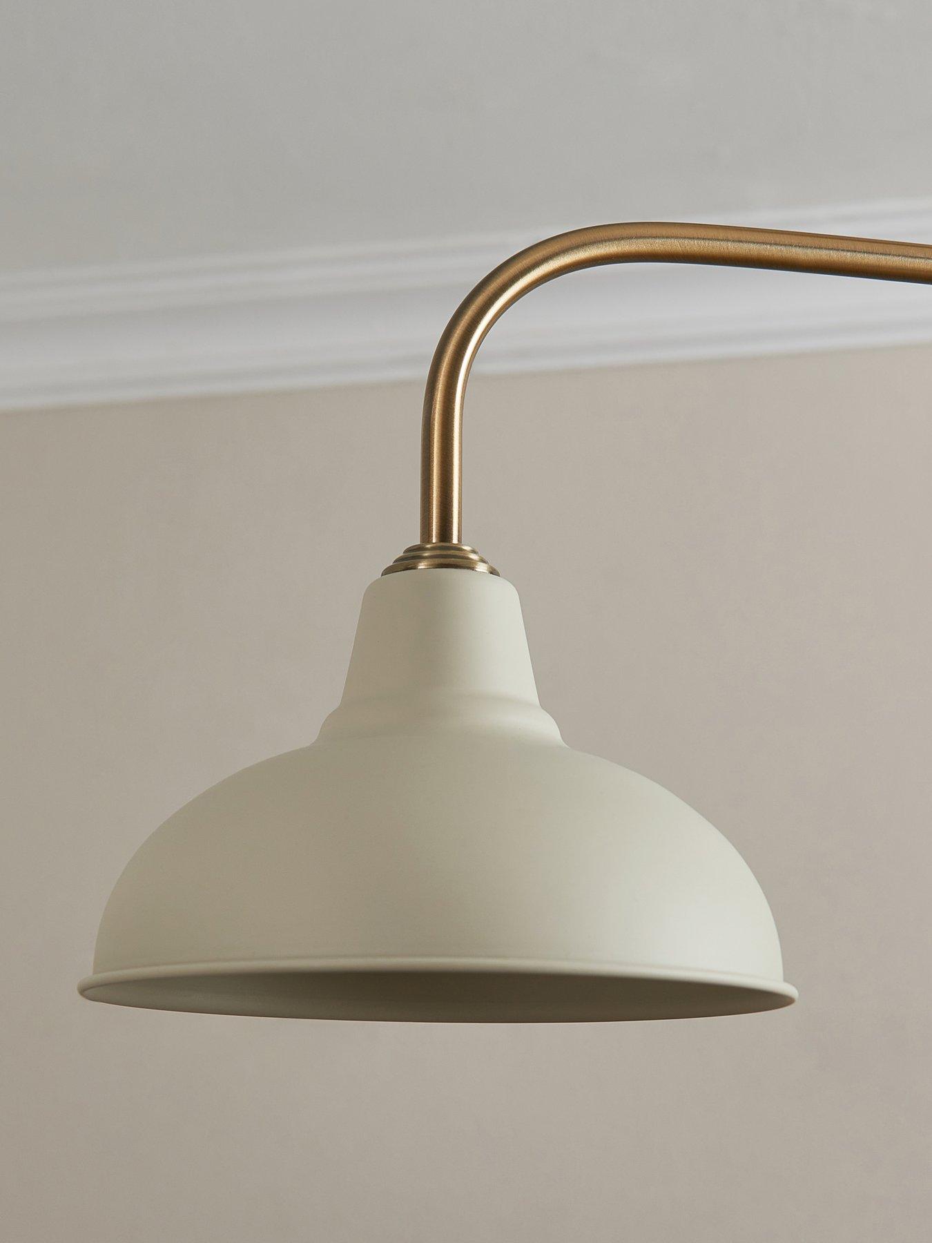 Image 4 of 6 of The Very Collection Hemstone 3 Light Bar Pendant - Cream/Antique Brass