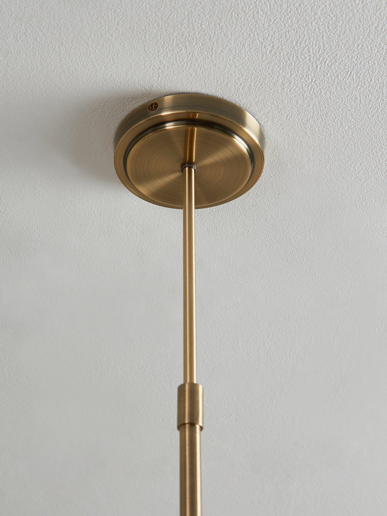 Image 5 of 6 of The Very Collection Hemstone 3 Light Bar Pendant - Cream/Antique Brass