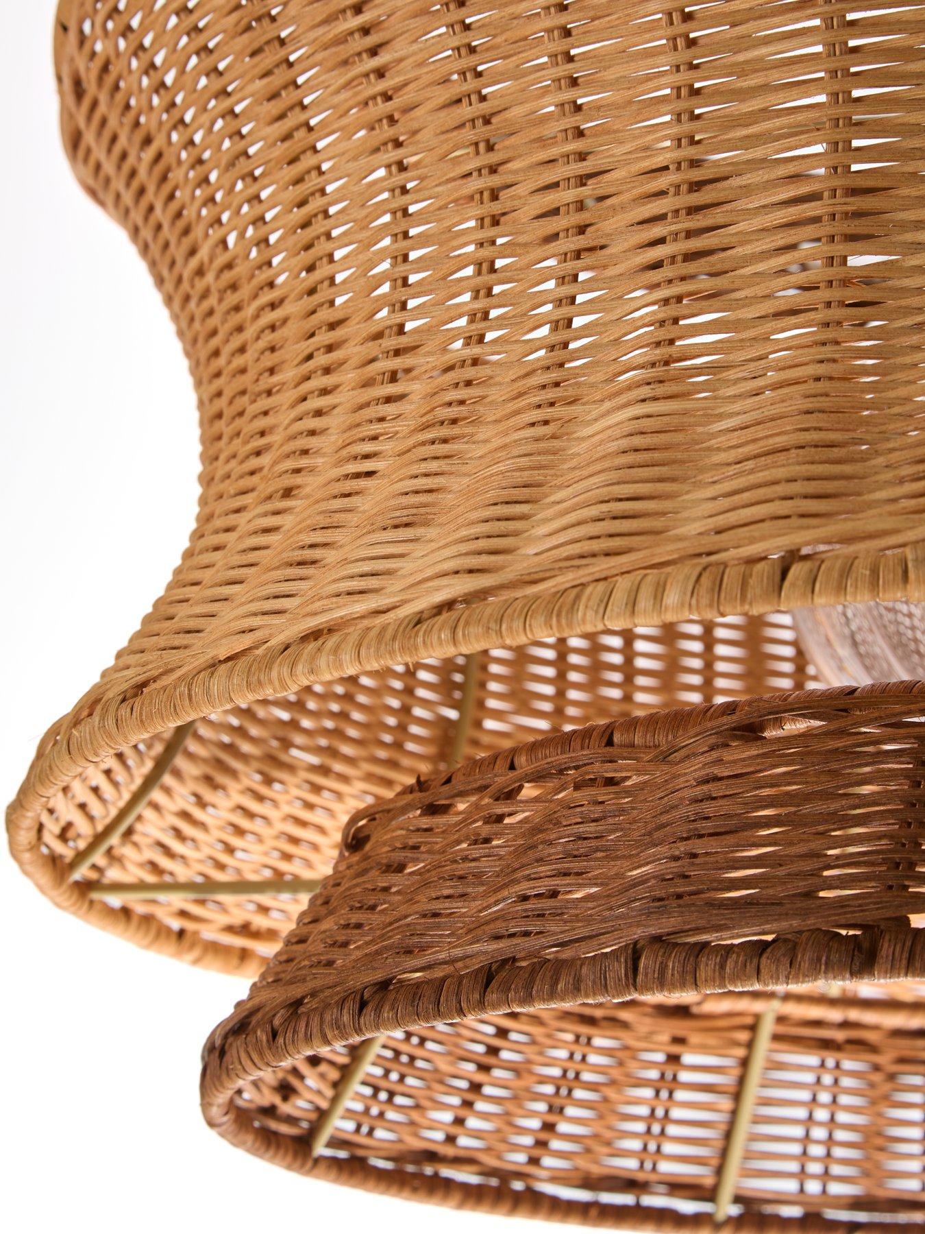 very-home-wicker-two-tier-easy-fit-lamp-shade-browndetail