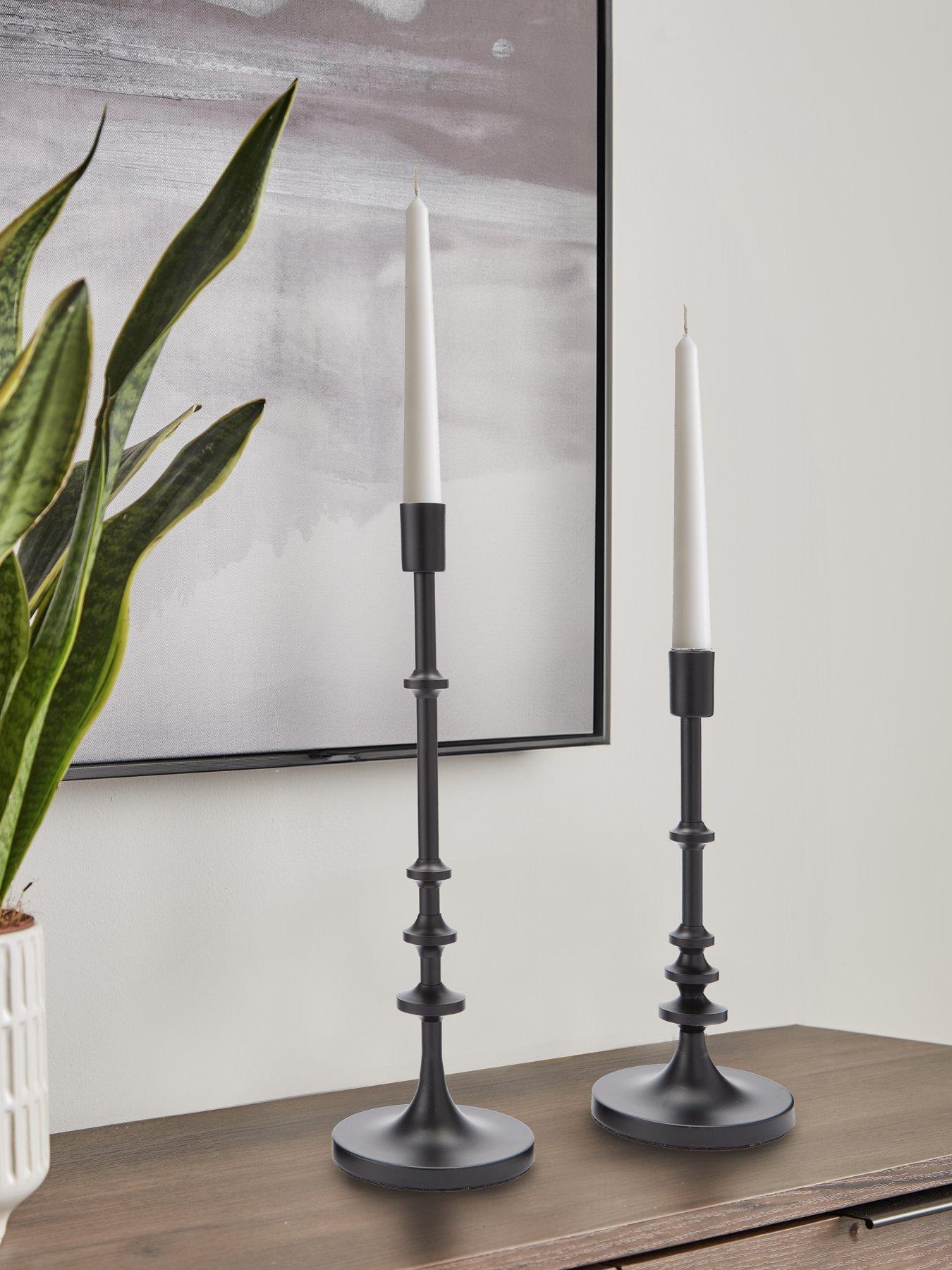 very-home-set-of-2-black-metal-candle-holder