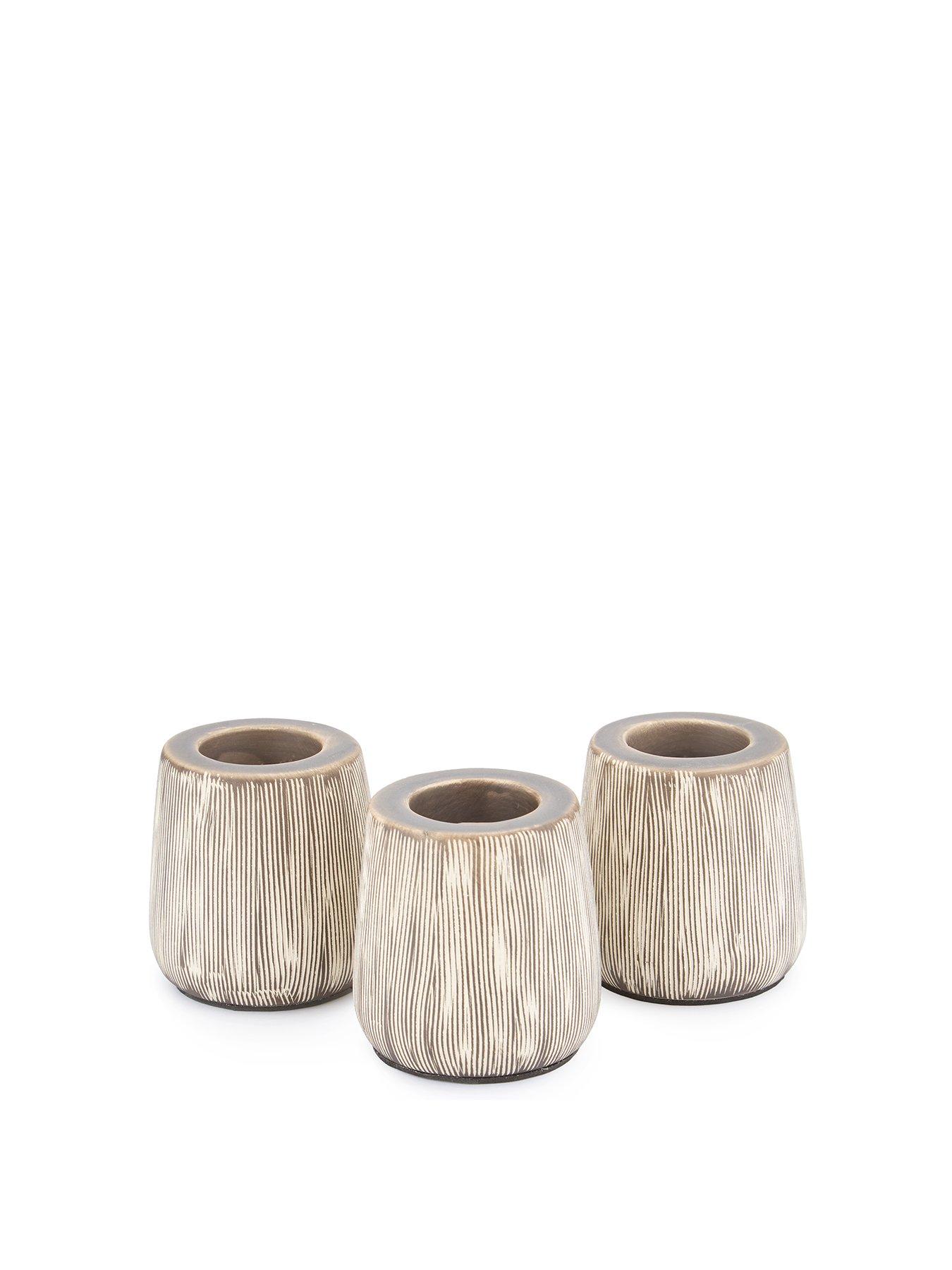 Image 2 of 5 of The Very Collection Set Of 3 Striped Candle Holders