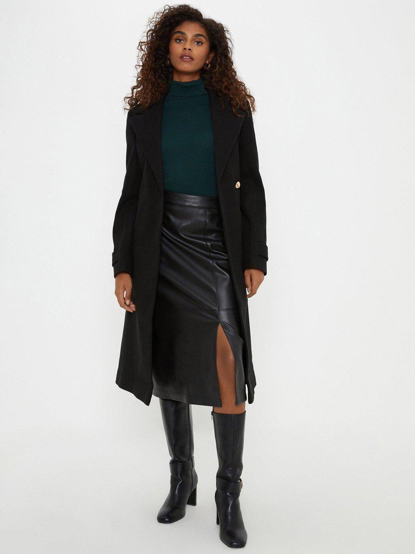 Dorothy perkins outlet black belted coat