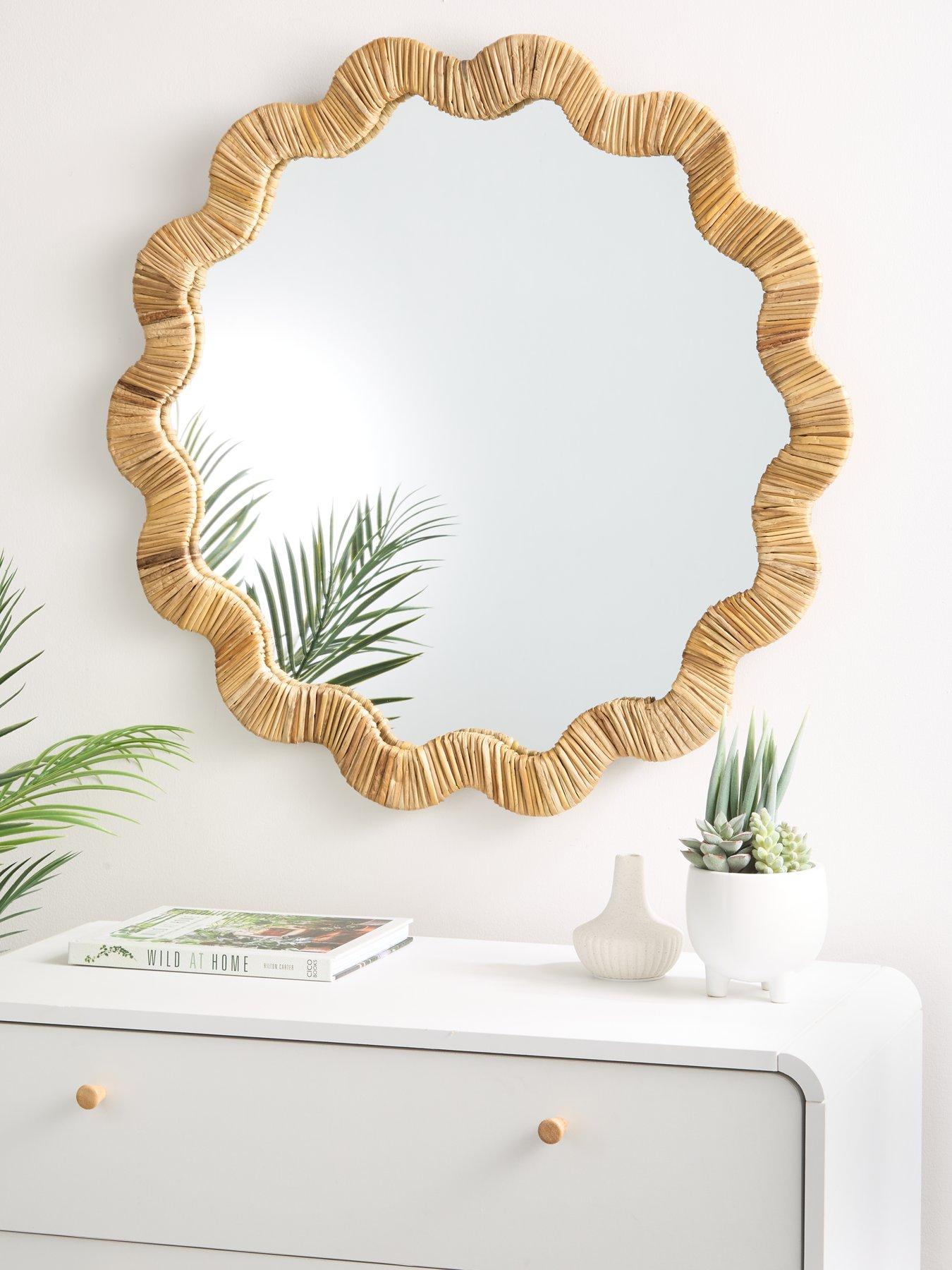 Image 1 of 7 of The Very Collection Wavy Woven Mirror 75cm