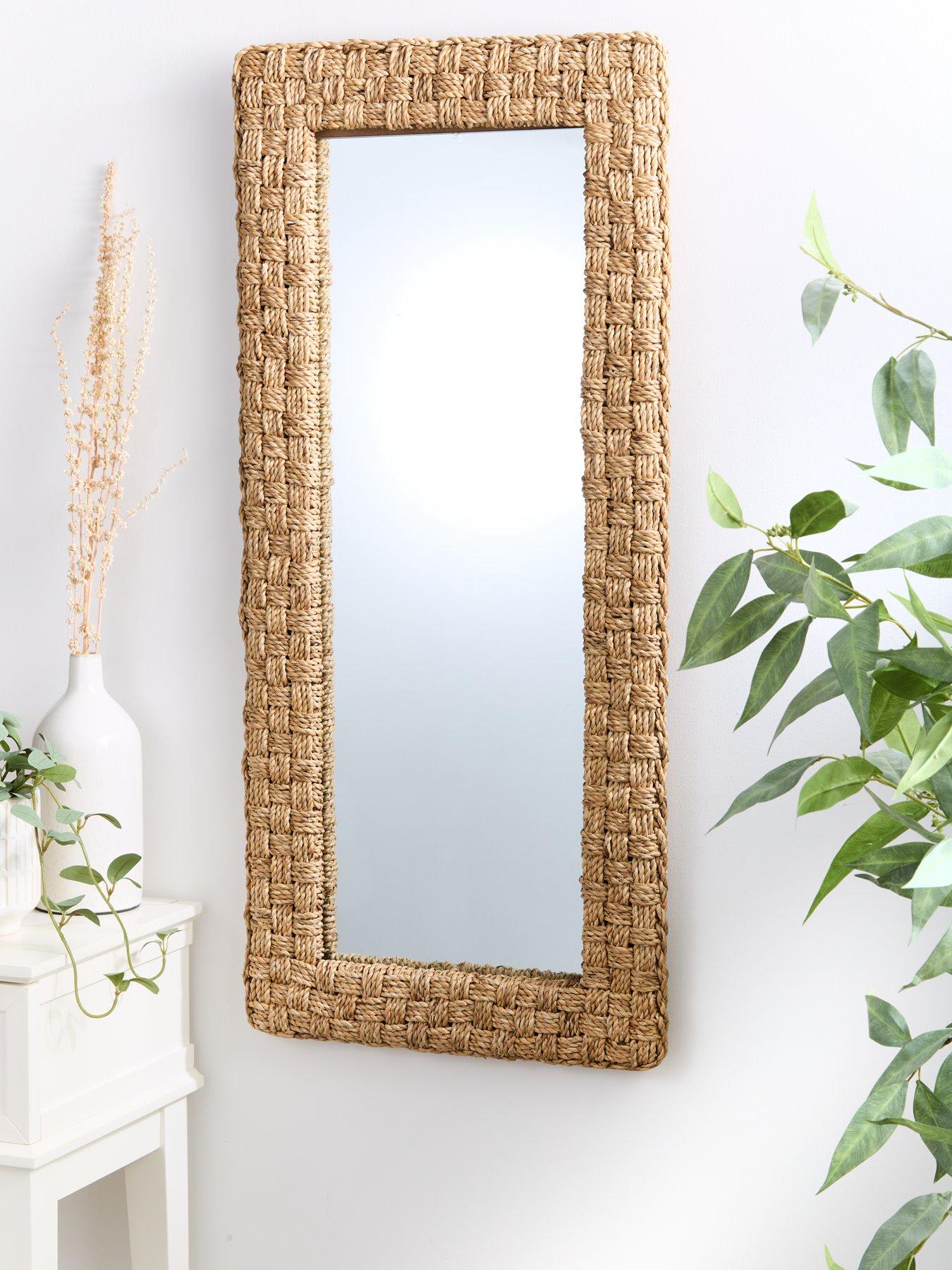 Image 1 of 6 of The Very Collection Rectangle Woven Mirror 100x45cm