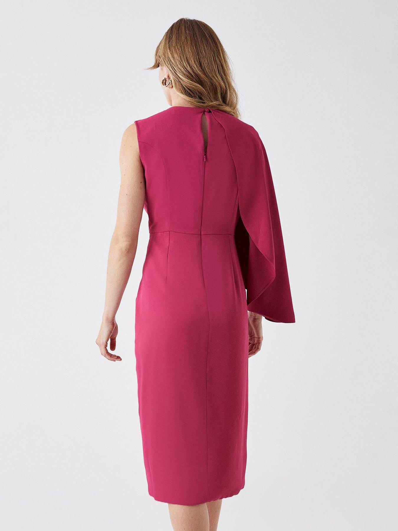 COAST Asymmetric Cape Wrap Skirt Dress Raspberry Very Ireland