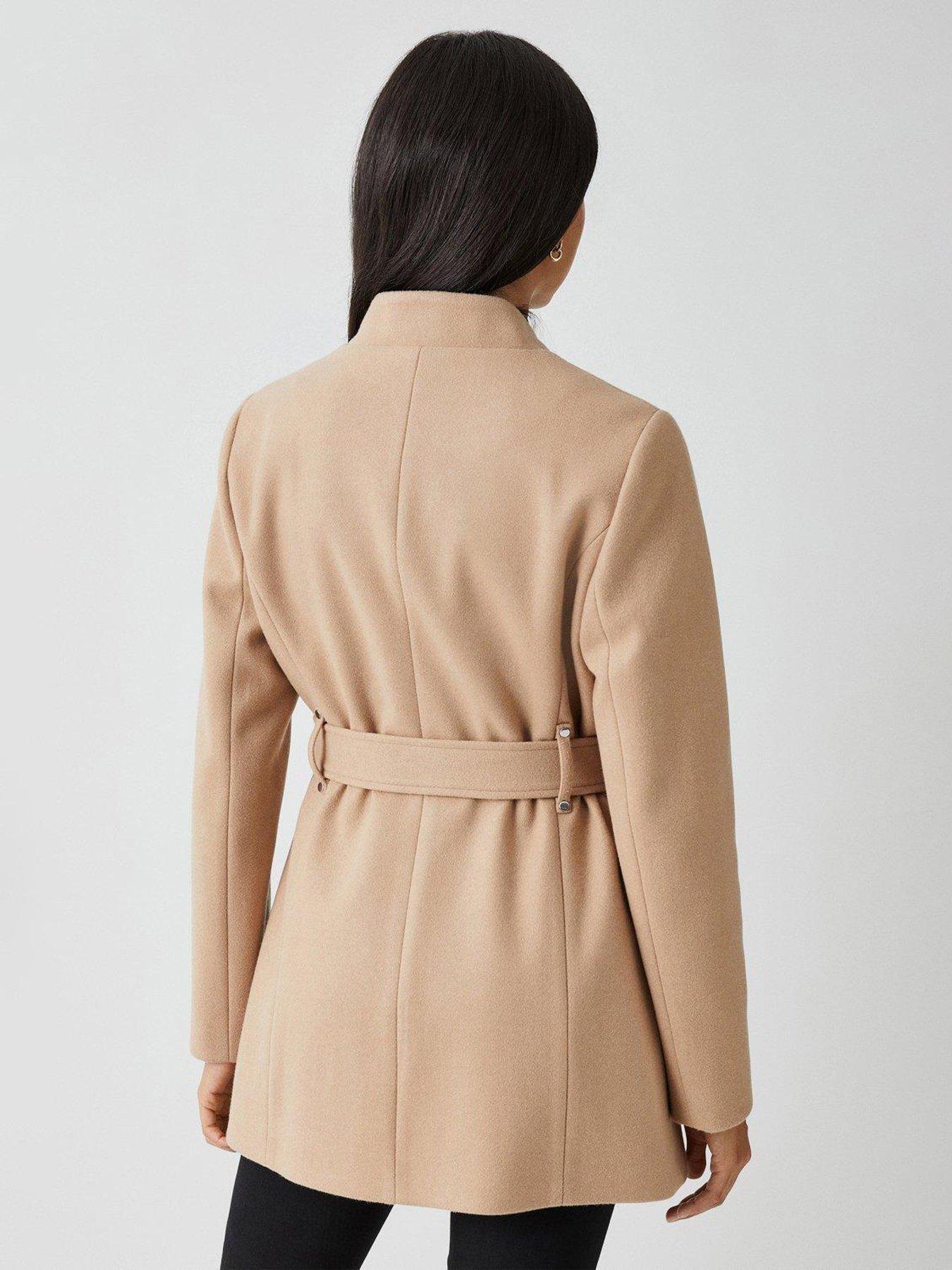 Wallis Belted Short Wrap Coat Camel Very Ireland