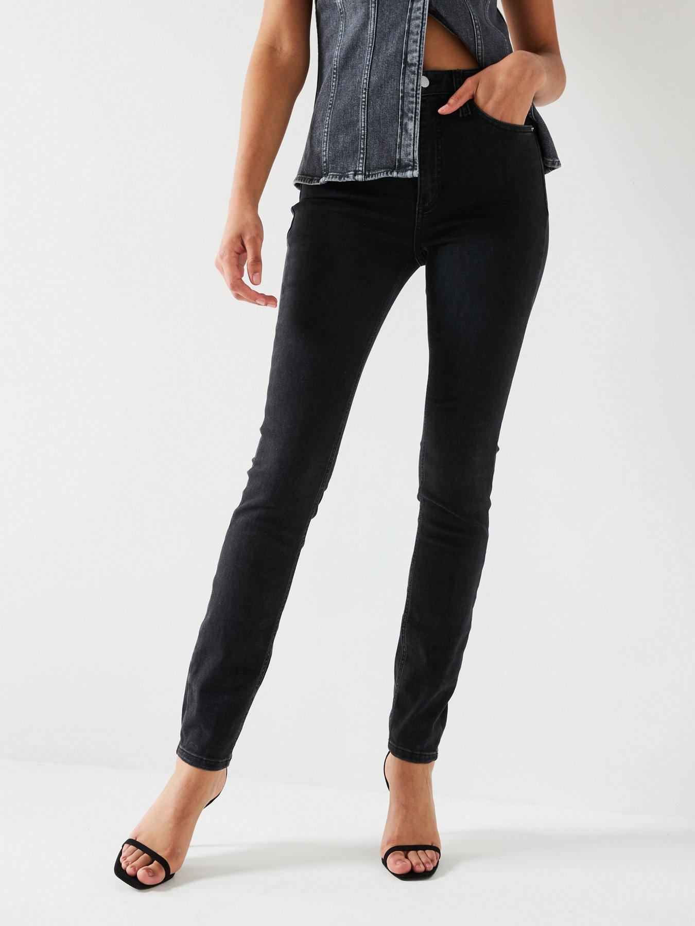 Image 1 of 5 of Calvin Klein Jeans High Rise Skinny Jean - Black