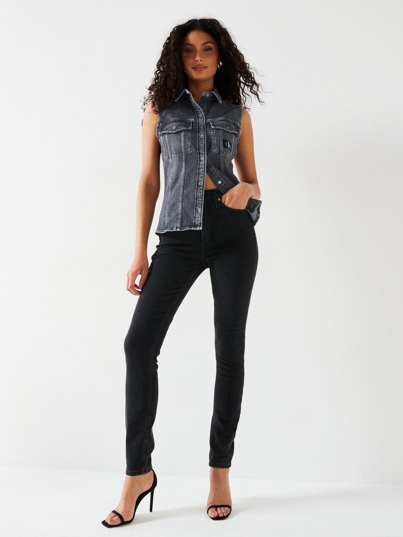 Image 3 of 5 of Calvin Klein Jeans High Rise Skinny Jean - Black