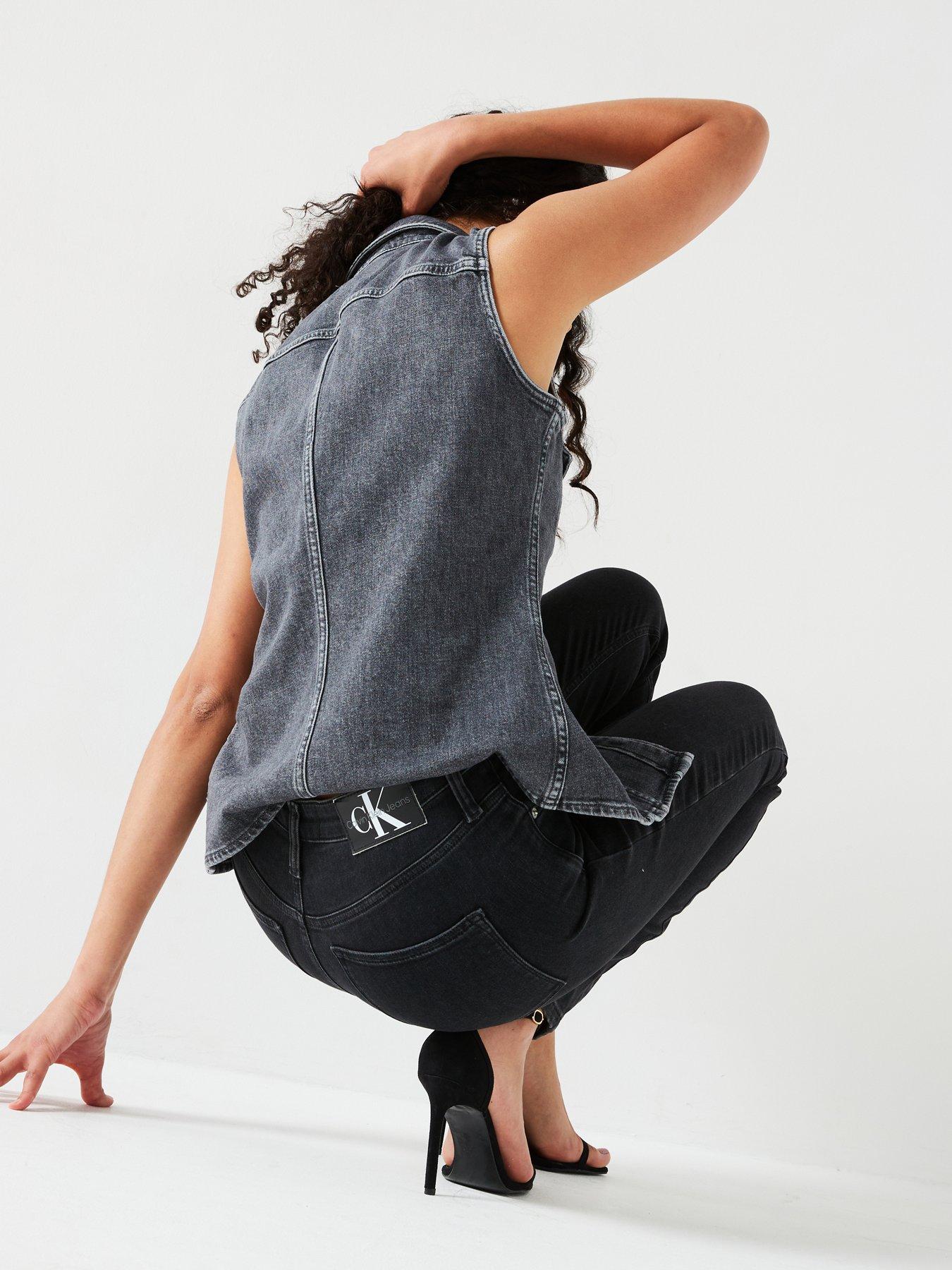 Image 4 of 5 of Calvin Klein Jeans High Rise Skinny Jean - Black