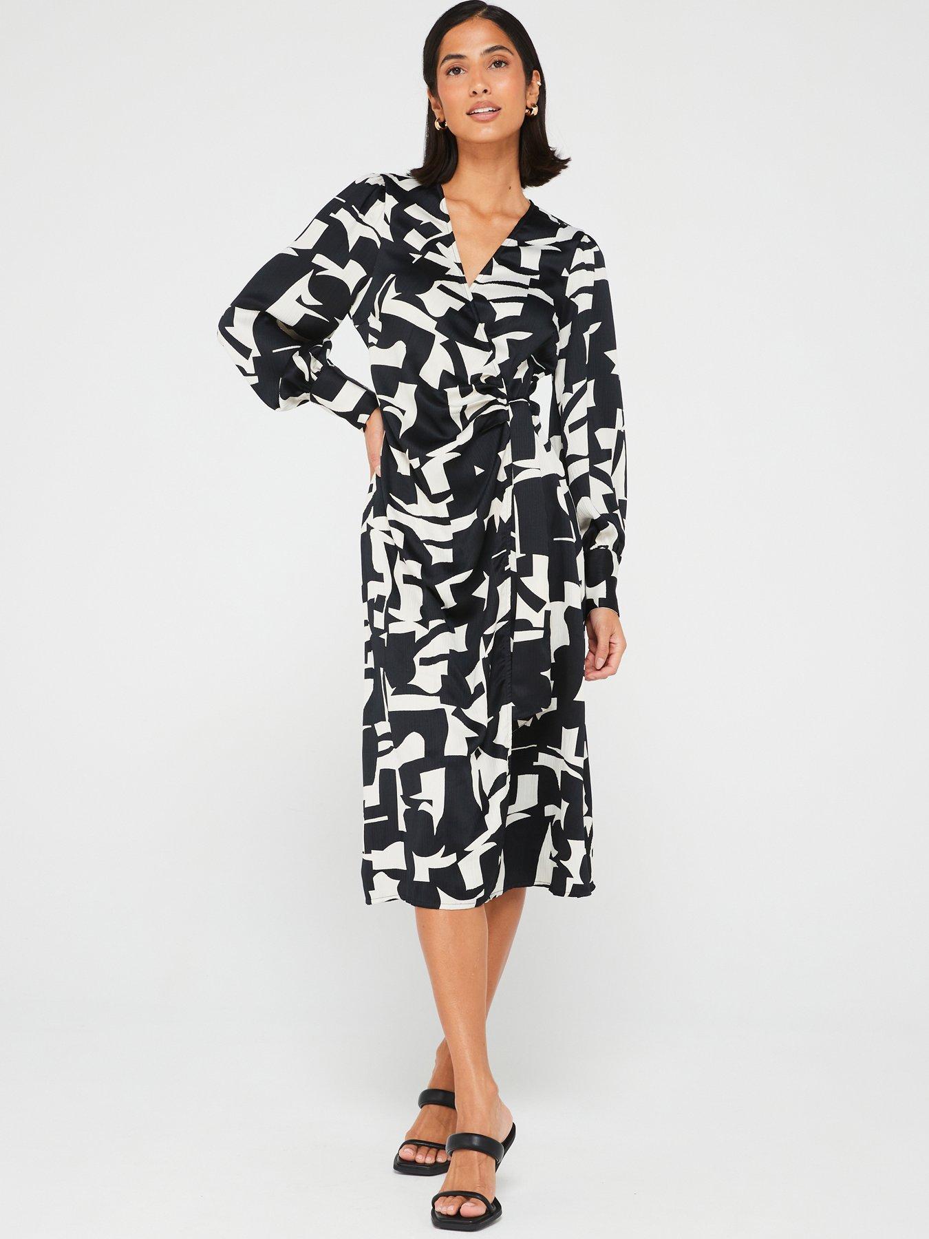 PIECES Sadies Printed Midi Dress Black white Very Ireland