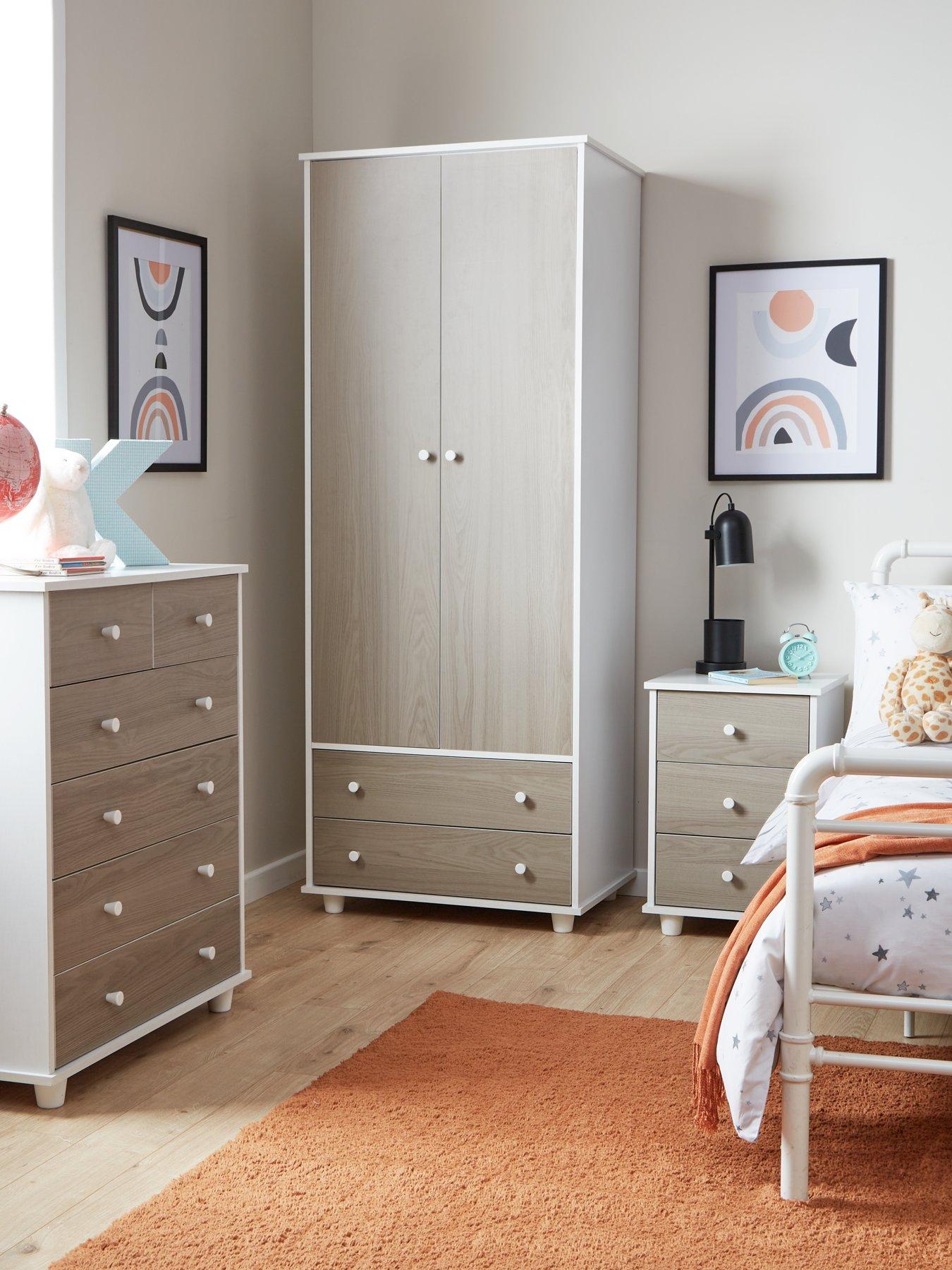 very-home-miami-fresh-kids-3-piece-package-2-door-2-drawer-wardrobe-5-drawer-chest-3-drawer-bedside-chest-whitegrey-oak