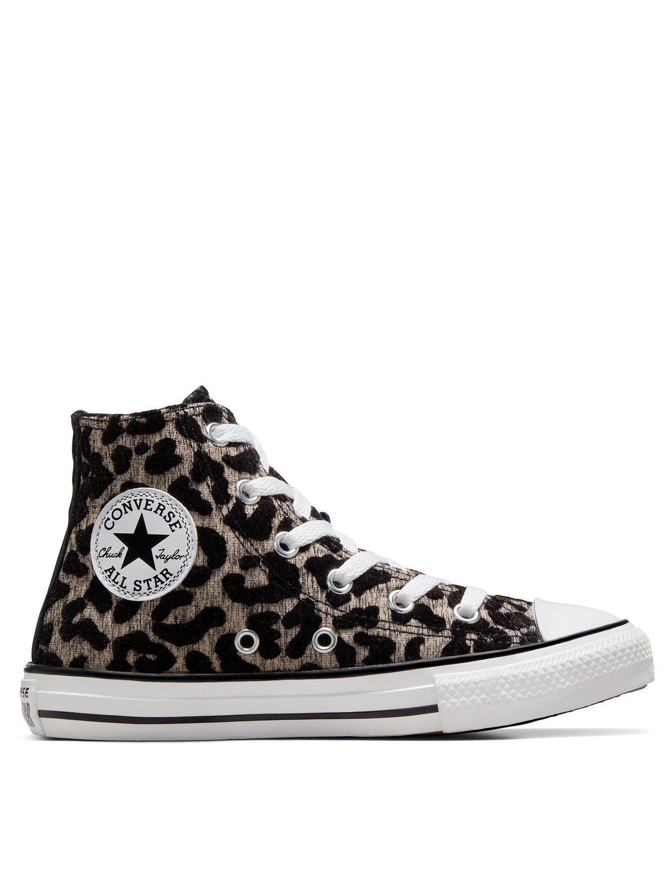 Black leopard shop print converse