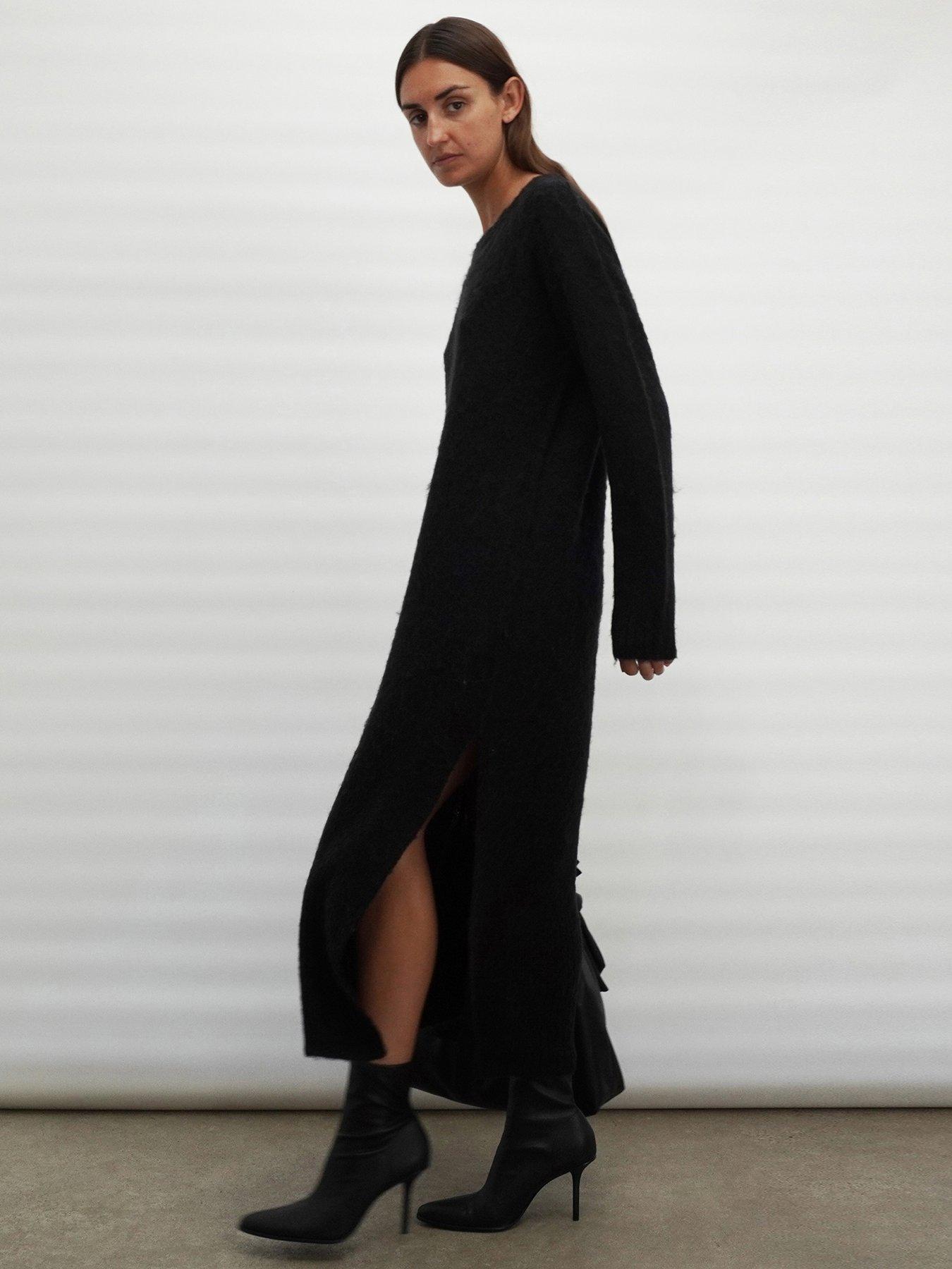 religion-cosy-heritage-knitted-midi-dress-blackstillFront