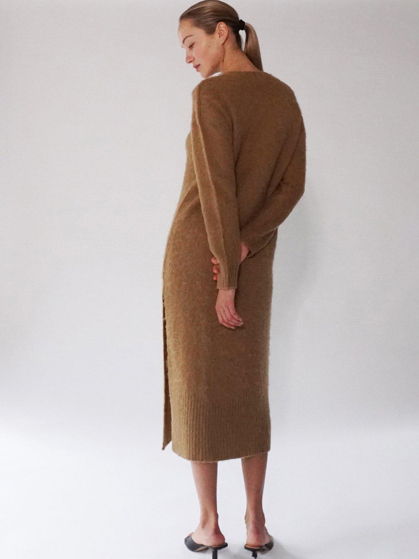 religion-cosy-heritage-knitted-midi-dress-cameloutfit