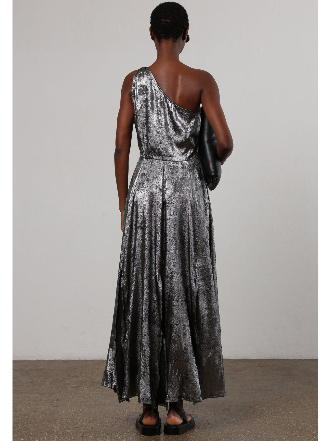 religion-one-shoulder-maxi-dress-silverstillFront