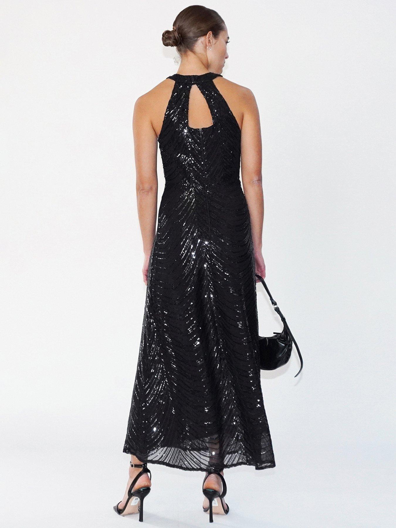 religion-halterneck-beaded-sequin-midi-maxi-dress-blackstillFront