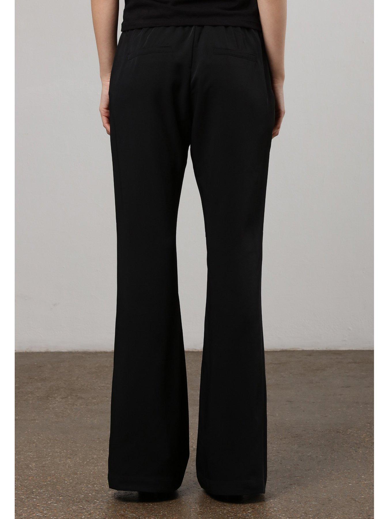 religion-flared-flux-trouser-with-flat-fronted-waist-and-elasticated-back-blackstillFront